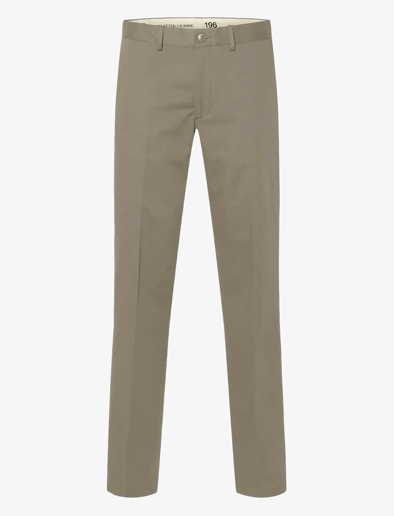Selected - SLHSTRAIGHT-WILLIAM TWIL 196 PANT W NOOS - chinos - greige - 0