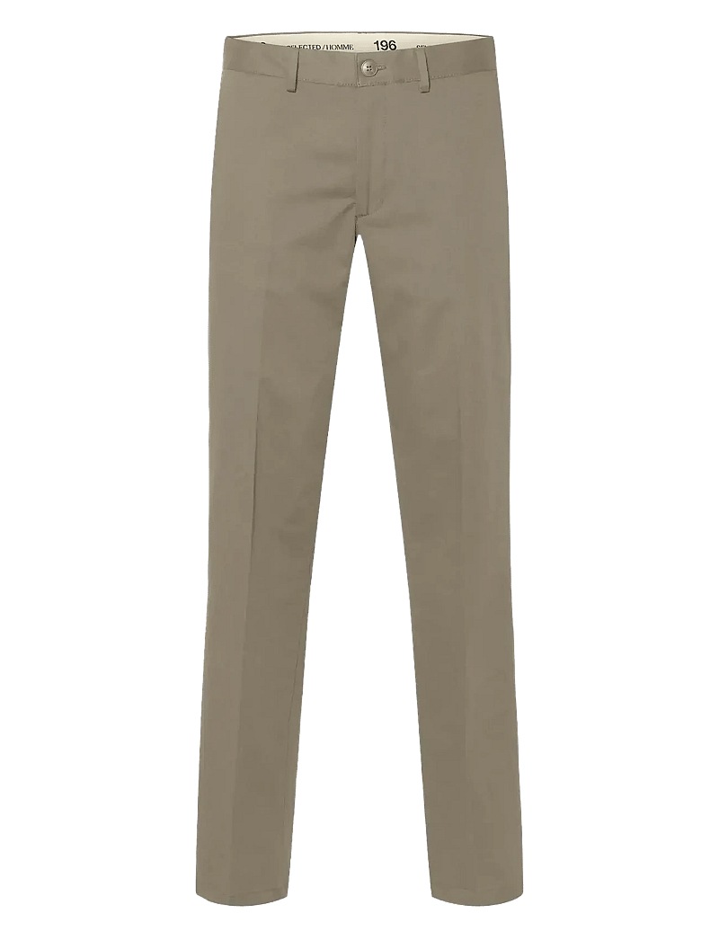 Selected - SLHSTRAIGHT-WILLIAM TWIL 196 PANT W NOOS - chinos - greige - 0