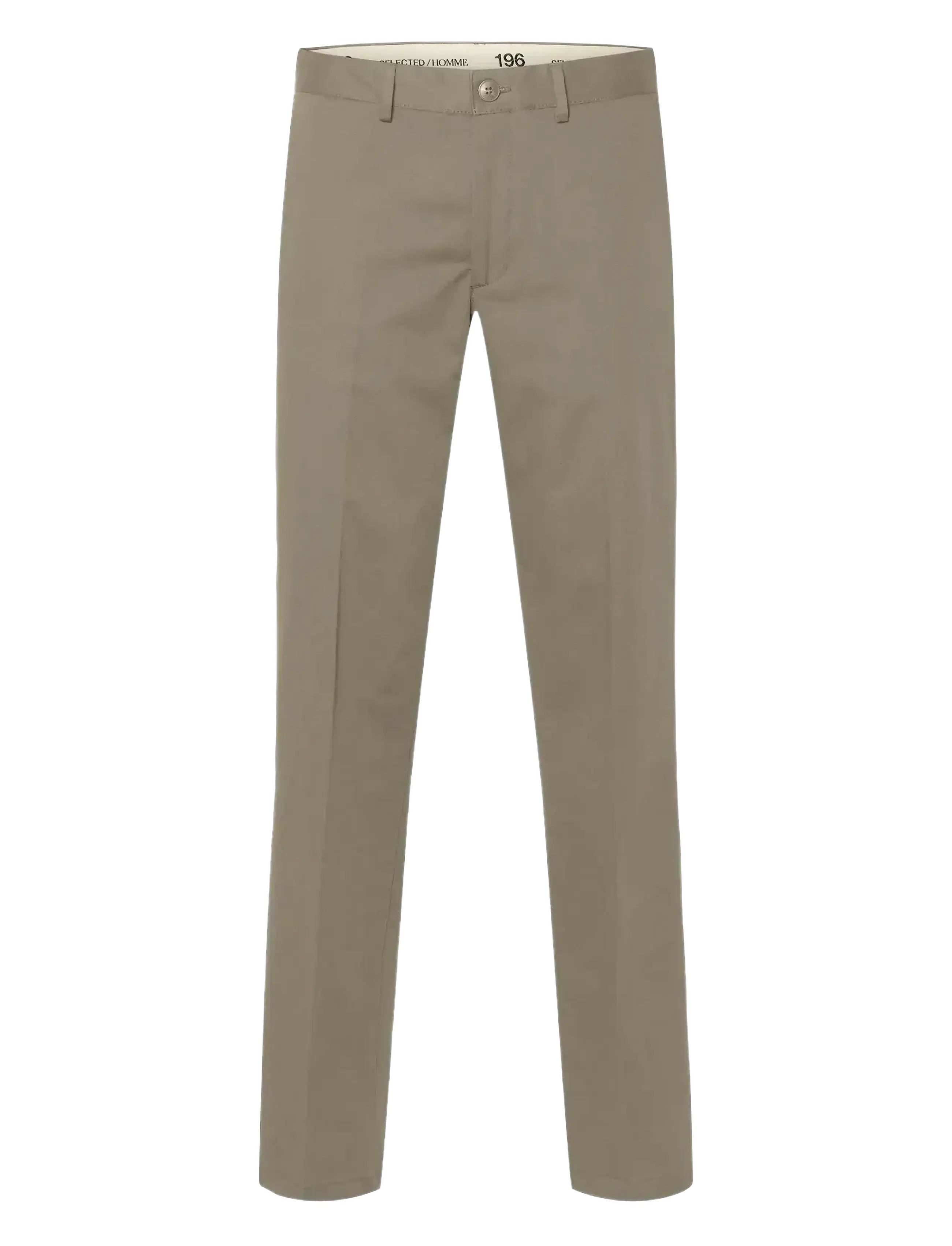Selected SLHSTRAIGHT-WILLIAM TWIL 196 PANT W NOOS - Bukser - GREIGE / beige