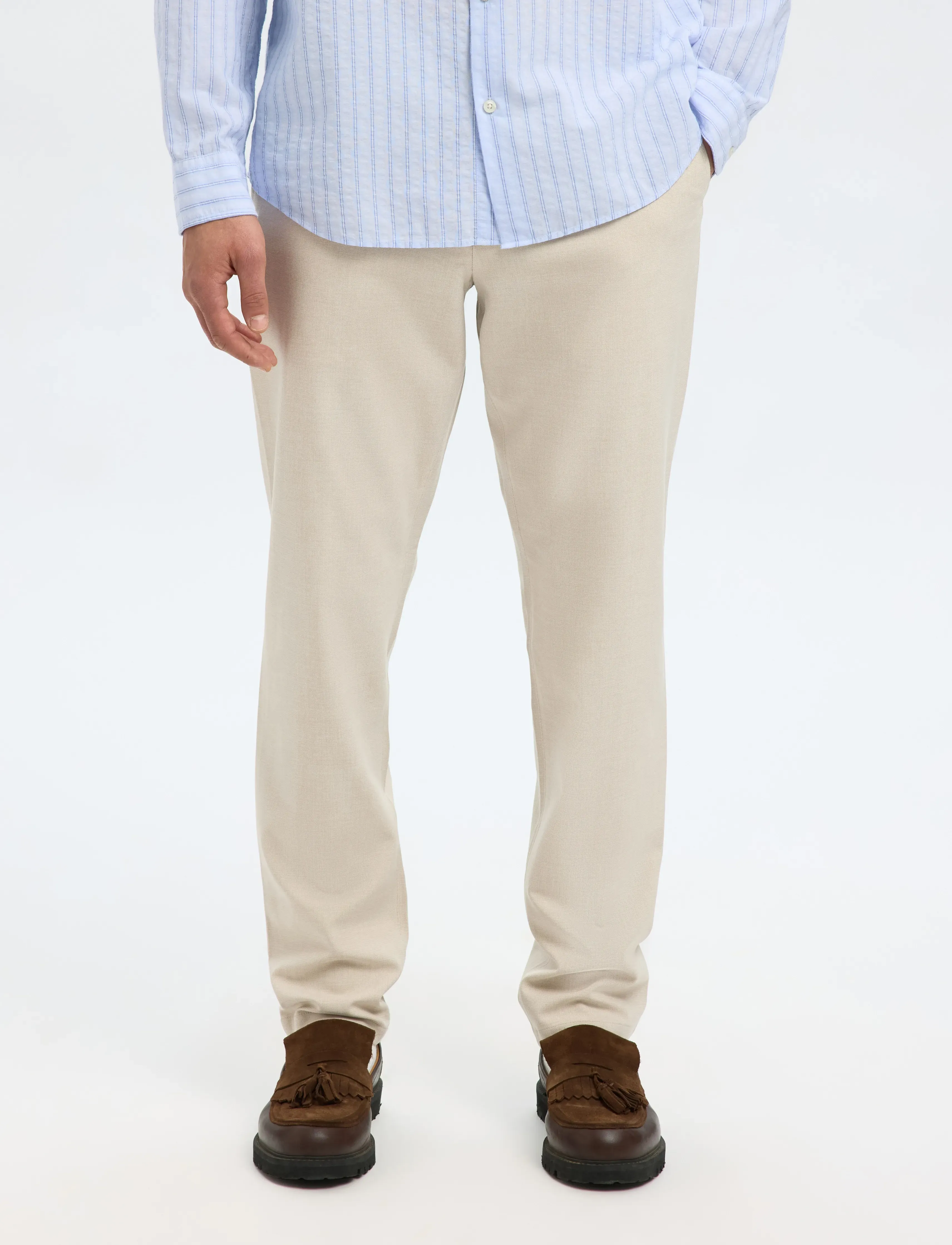 Selected SLH175-SLIM ROBERT FLEX PANTS NOOS - Bukser - EGRET / cream