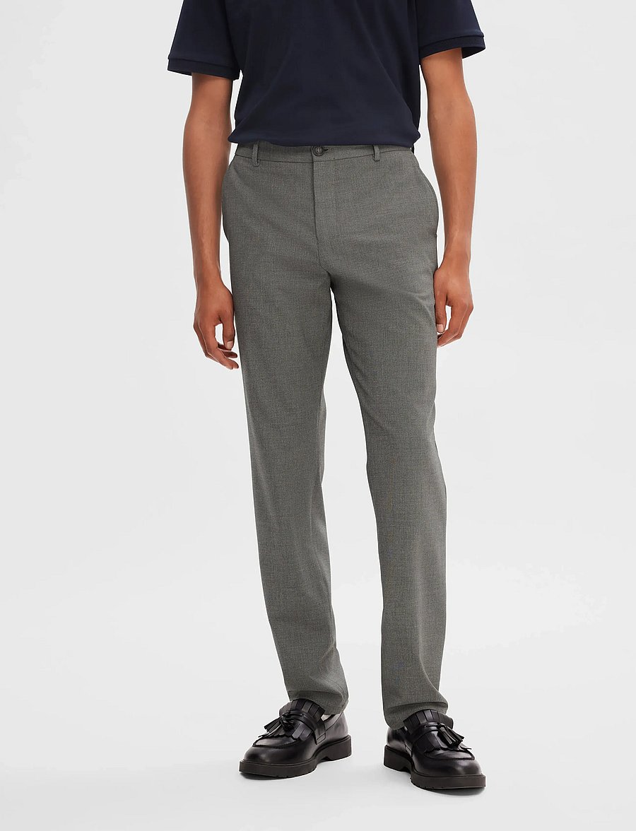 Selected - SLM175-SLIM ROBERT FLEX PANTS NOOS - Ülikonnapüksid - grey melange - 0