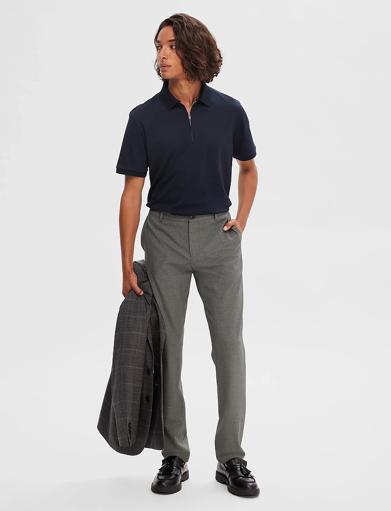 Selected - SLH175-SLIM ROBERT FLEX PANTS NOOS - pantalons habillés - grey melange - 3