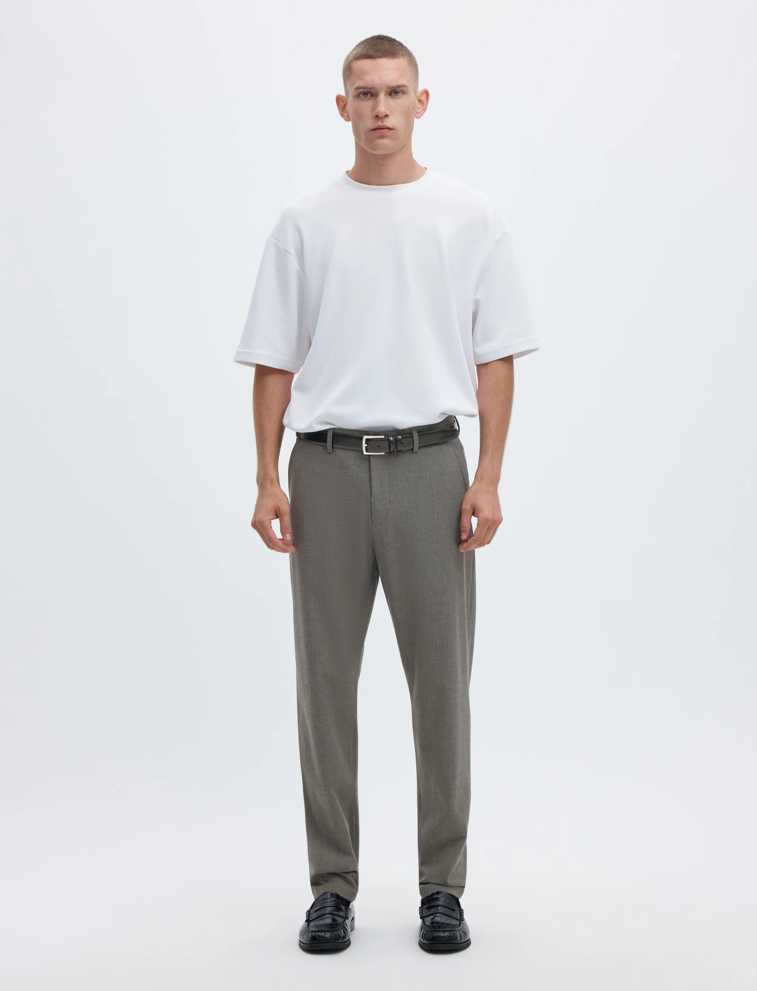 Selected - SLM175-SLIM ROBERT FLEX PANTS NOOS - kostymbyxor - grey melange - 3