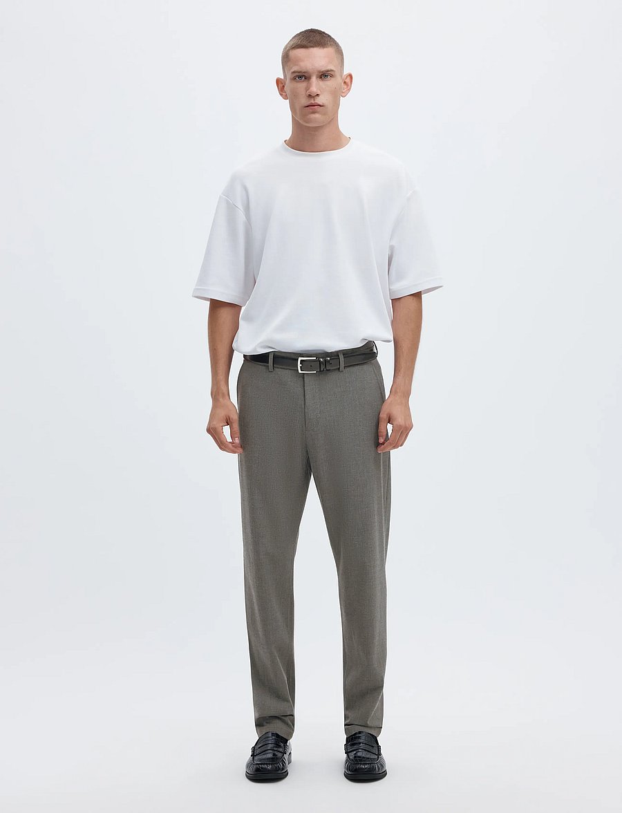 Selected - SLM175-SLIM ROBERT FLEX PANTS NOOS - kostymbyxor - grey melange - 3