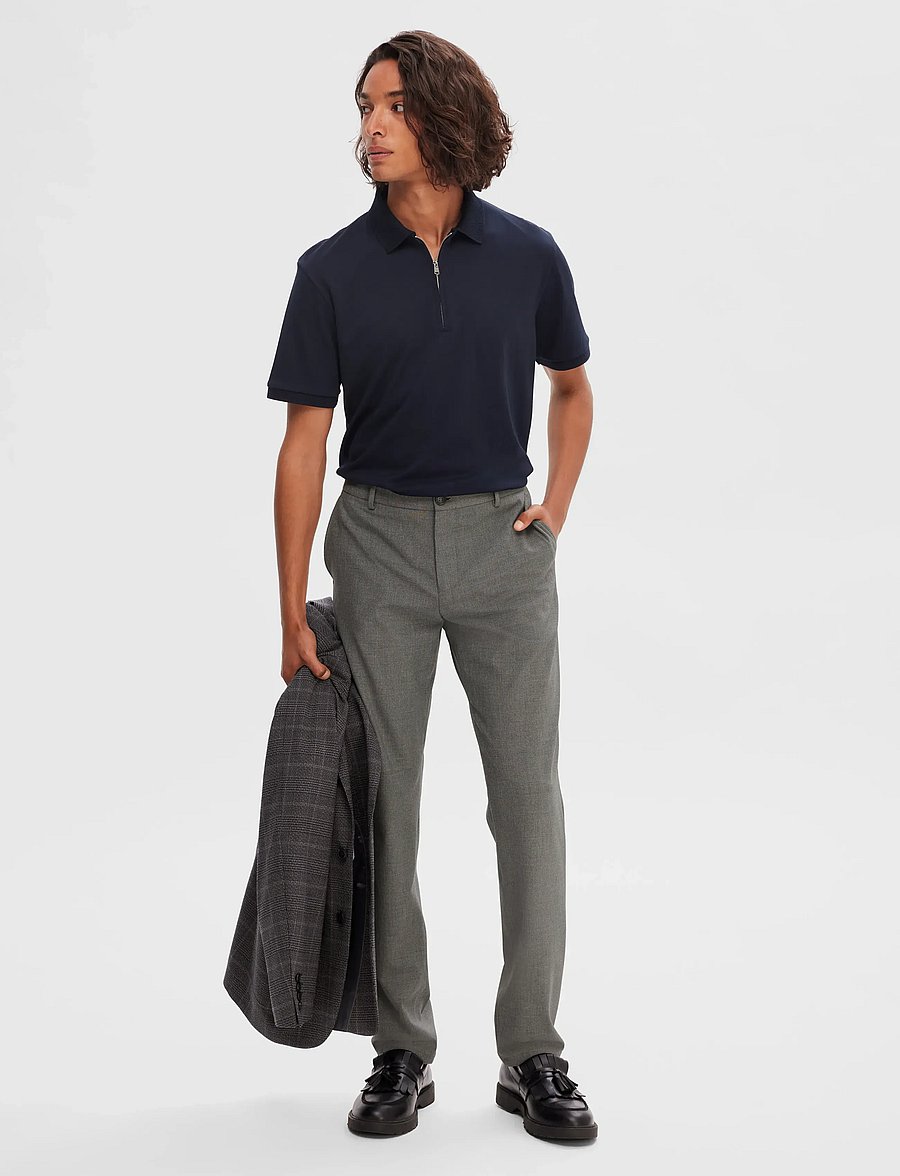 Selected - SLM175-SLIM ROBERT FLEX PANTS NOOS - Ülikonnapüksid - grey melange - 3