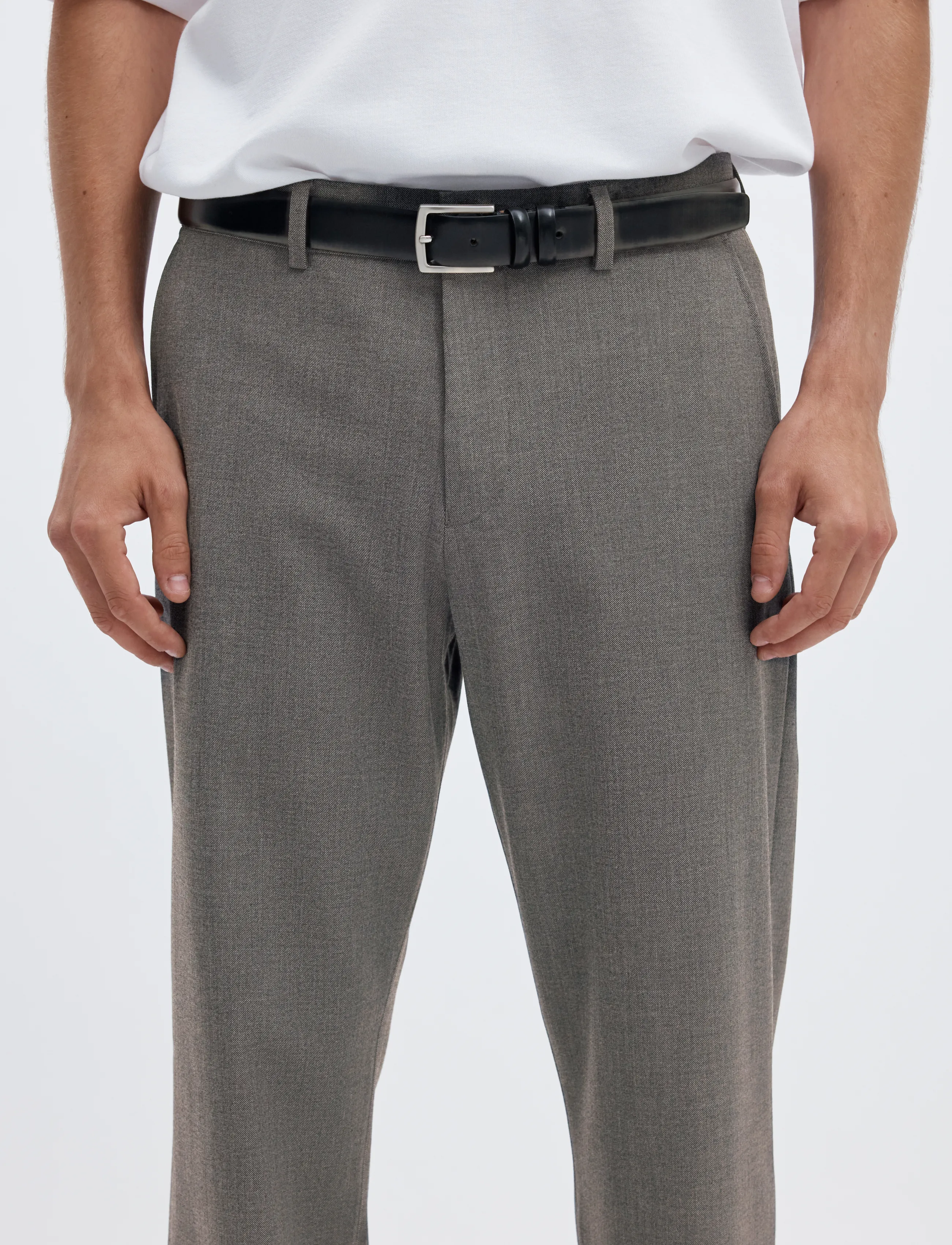 Selected - SLM175-SLIM ROBERT FLEX PANTS NOOS - kostymbyxor - grey melange - 4