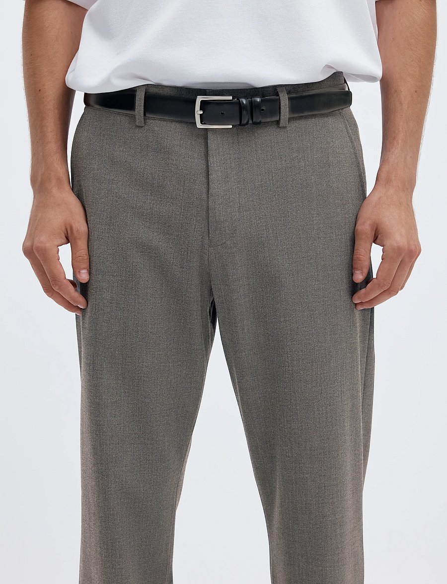 Selected - SLM175-SLIM ROBERT FLEX PANTS NOOS - kostymbyxor - grey melange - 4