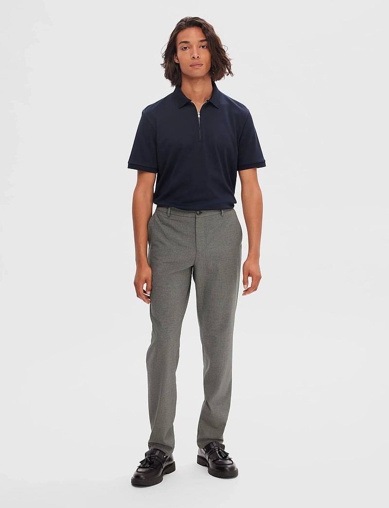 Selected - SLH175-SLIM ROBERT FLEX PANTS NOOS - pantalons habillés - grey melange - 5