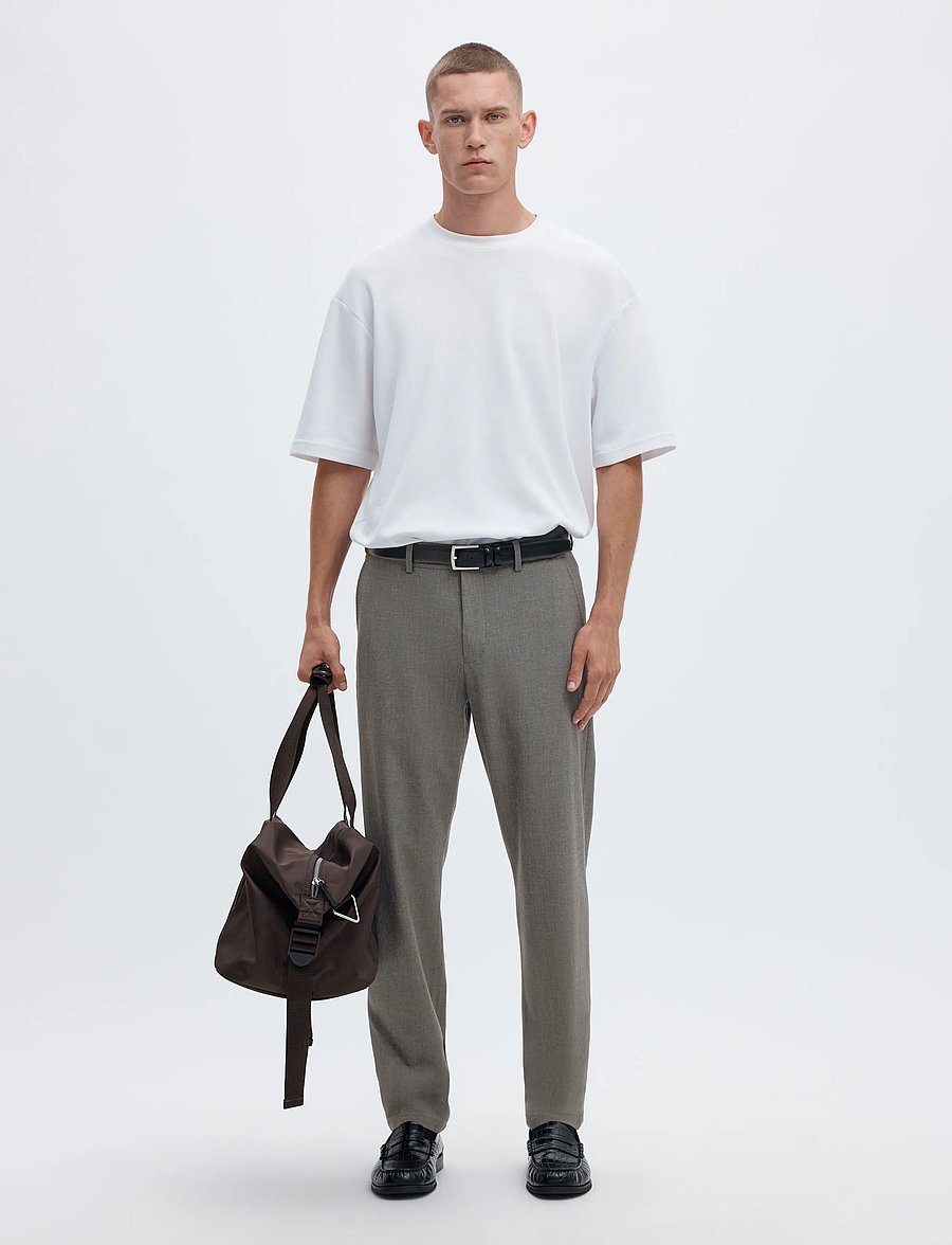 Selected - SLM175-SLIM ROBERT FLEX PANTS NOOS - kostymbyxor - grey melange - 5