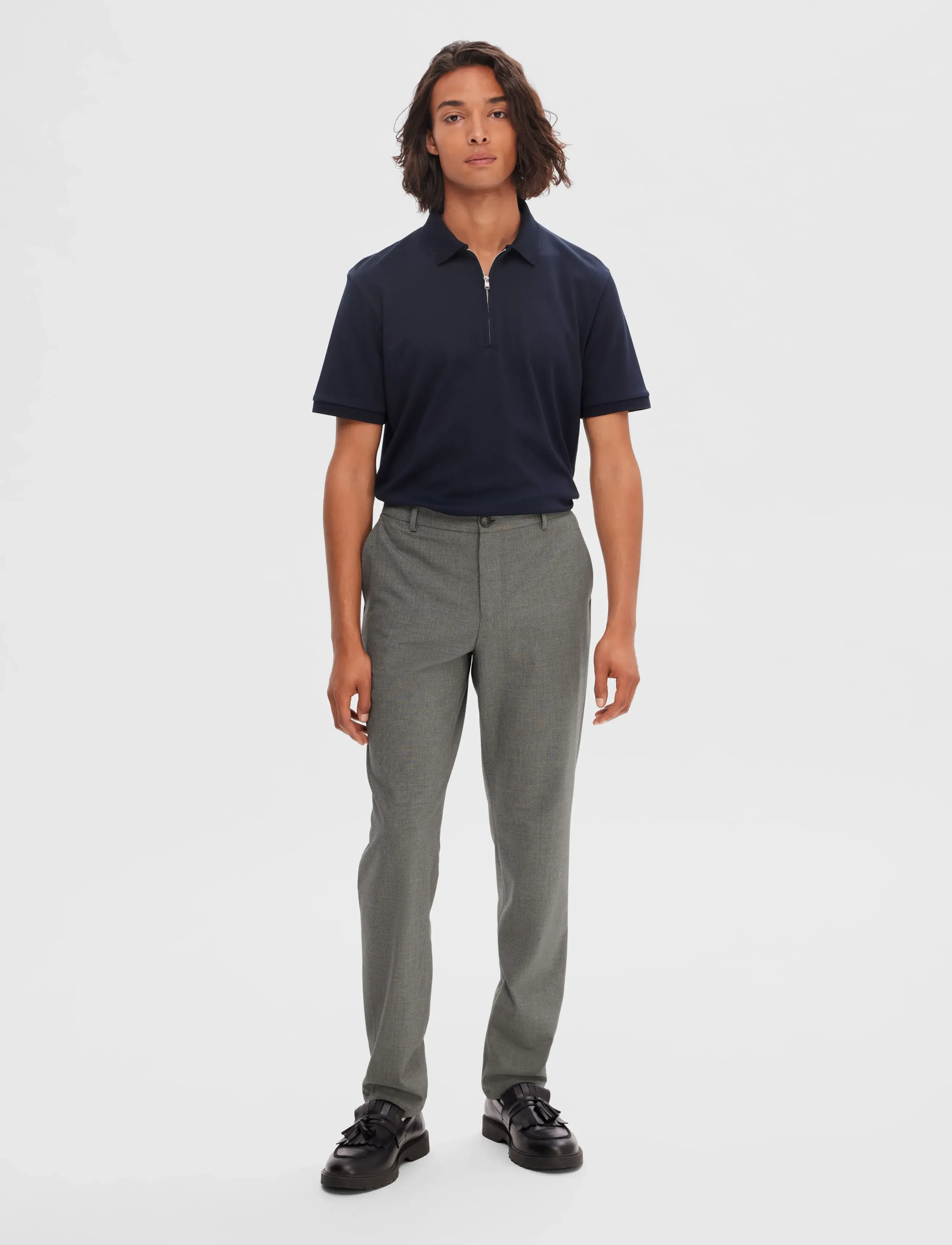 Selected - SLM175-SLIM ROBERT FLEX PANTS NOOS - Ülikonnapüksid - grey melange - 5