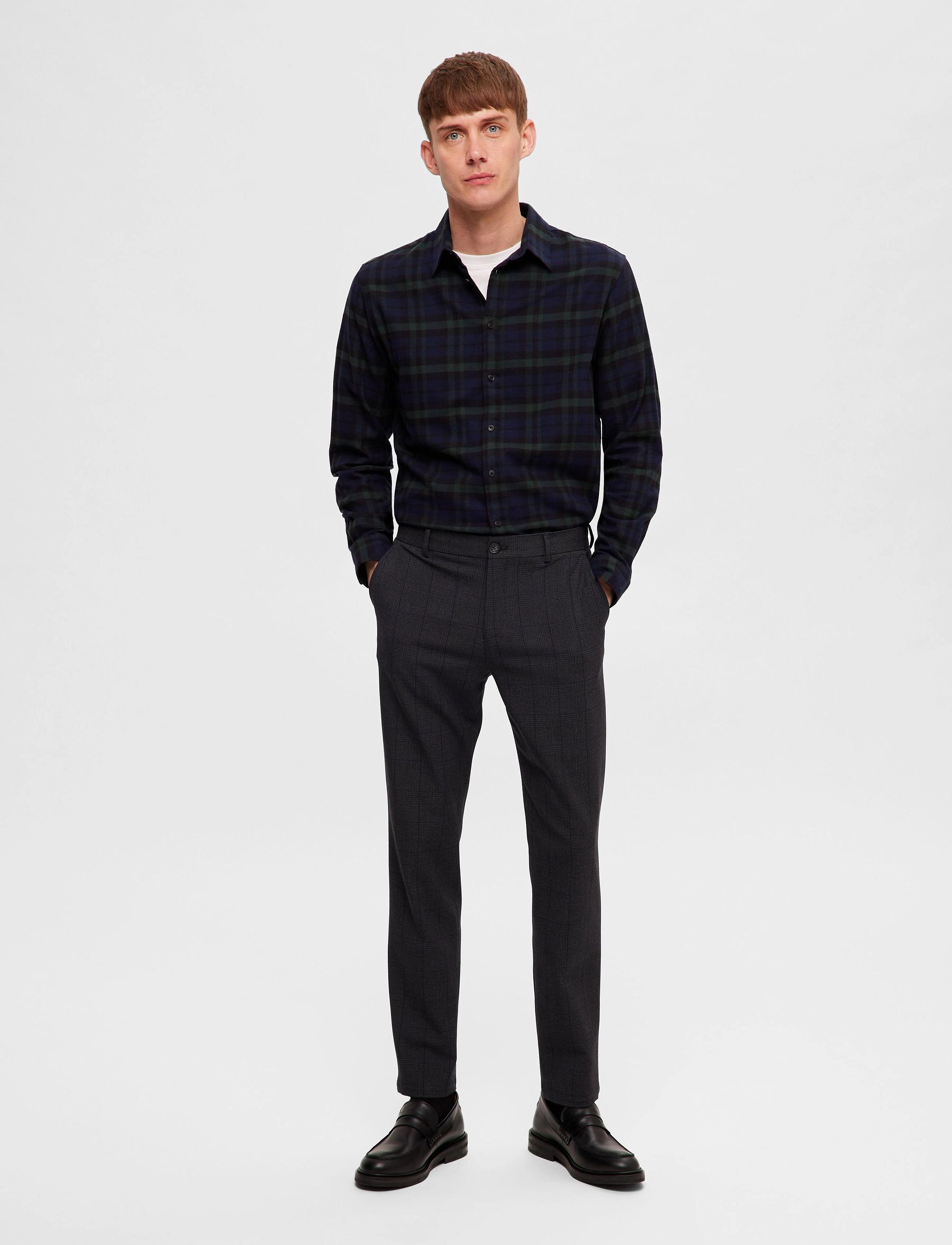 Selected - SLH175-SLIM ROBERT DES FLEX PANTS NOOS - anzugshosen - grey - 4