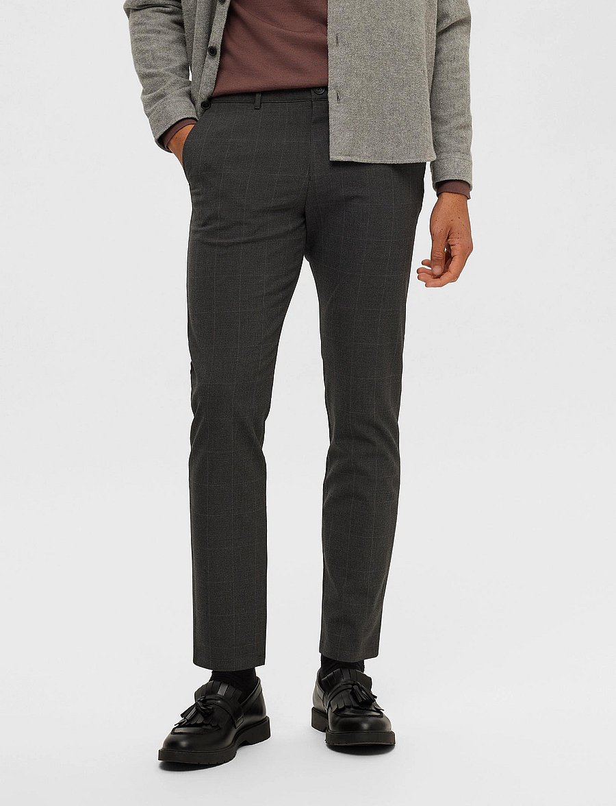Selected - SLH175-SLIM ROBERT DES FLEX PANTS NOOS - grey melange - 0