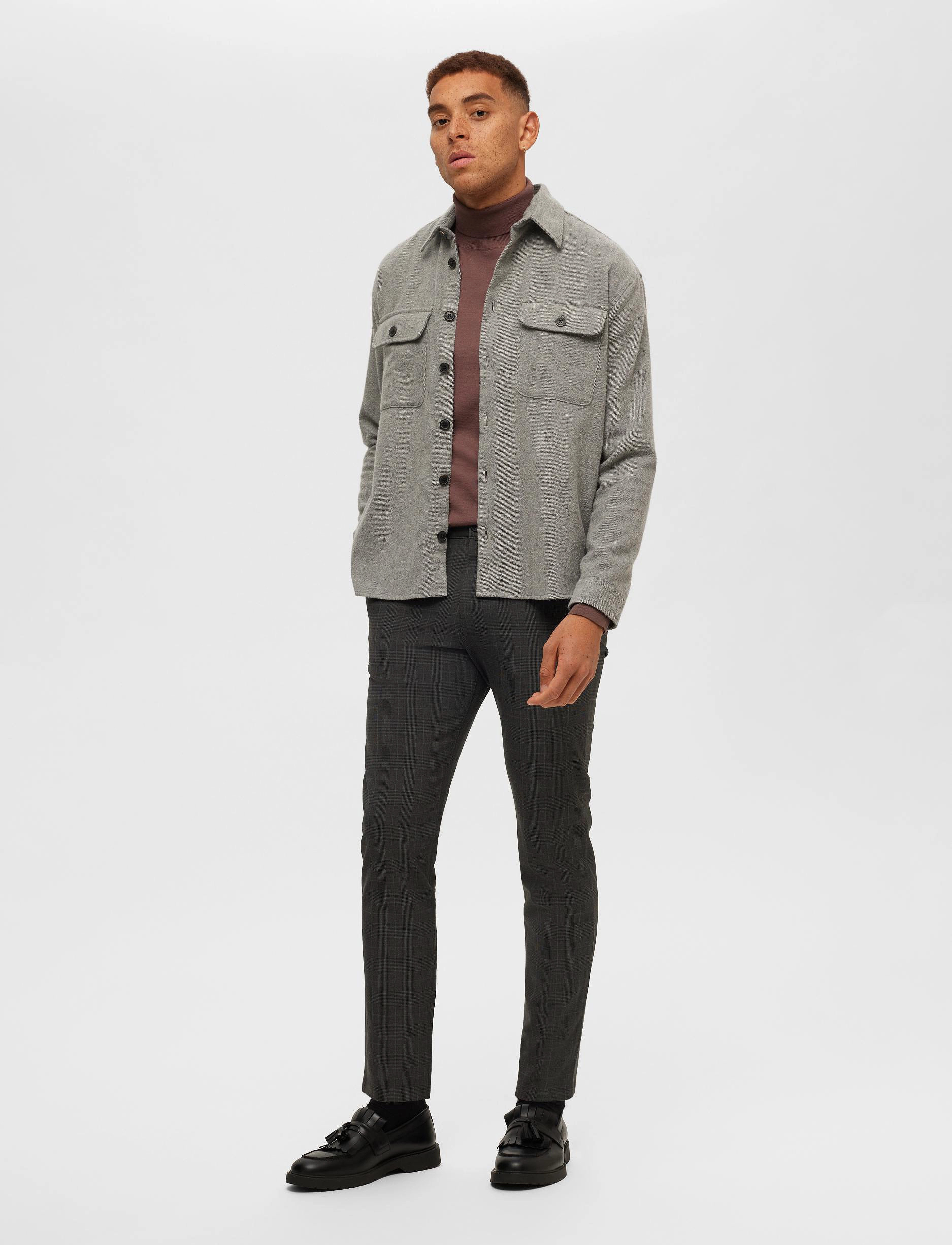 Selected - SLH175-SLIM ROBERT DES FLEX PANTS NOOS - grey melange - 5