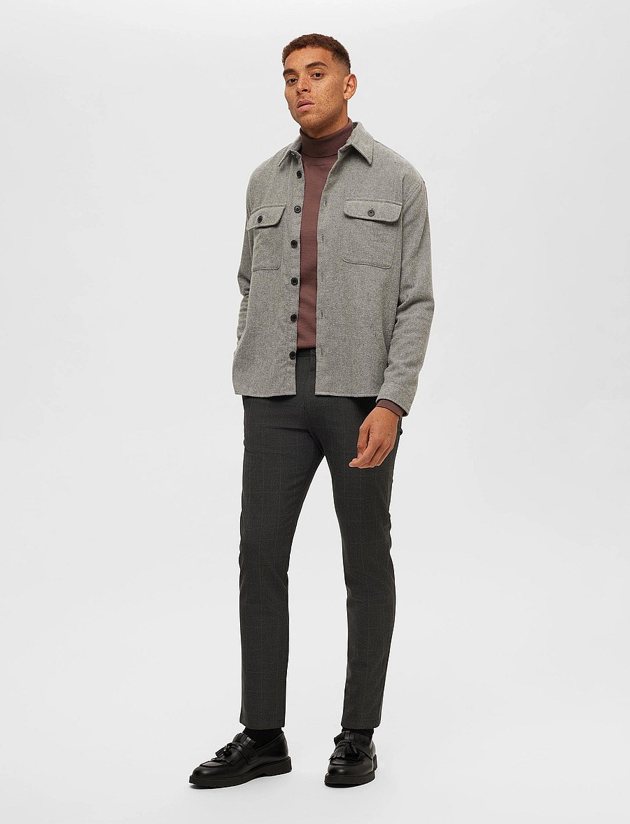 Selected - SLH175-SLIM ROBERT DES FLEX PANTS NOOS - grey melange - 5