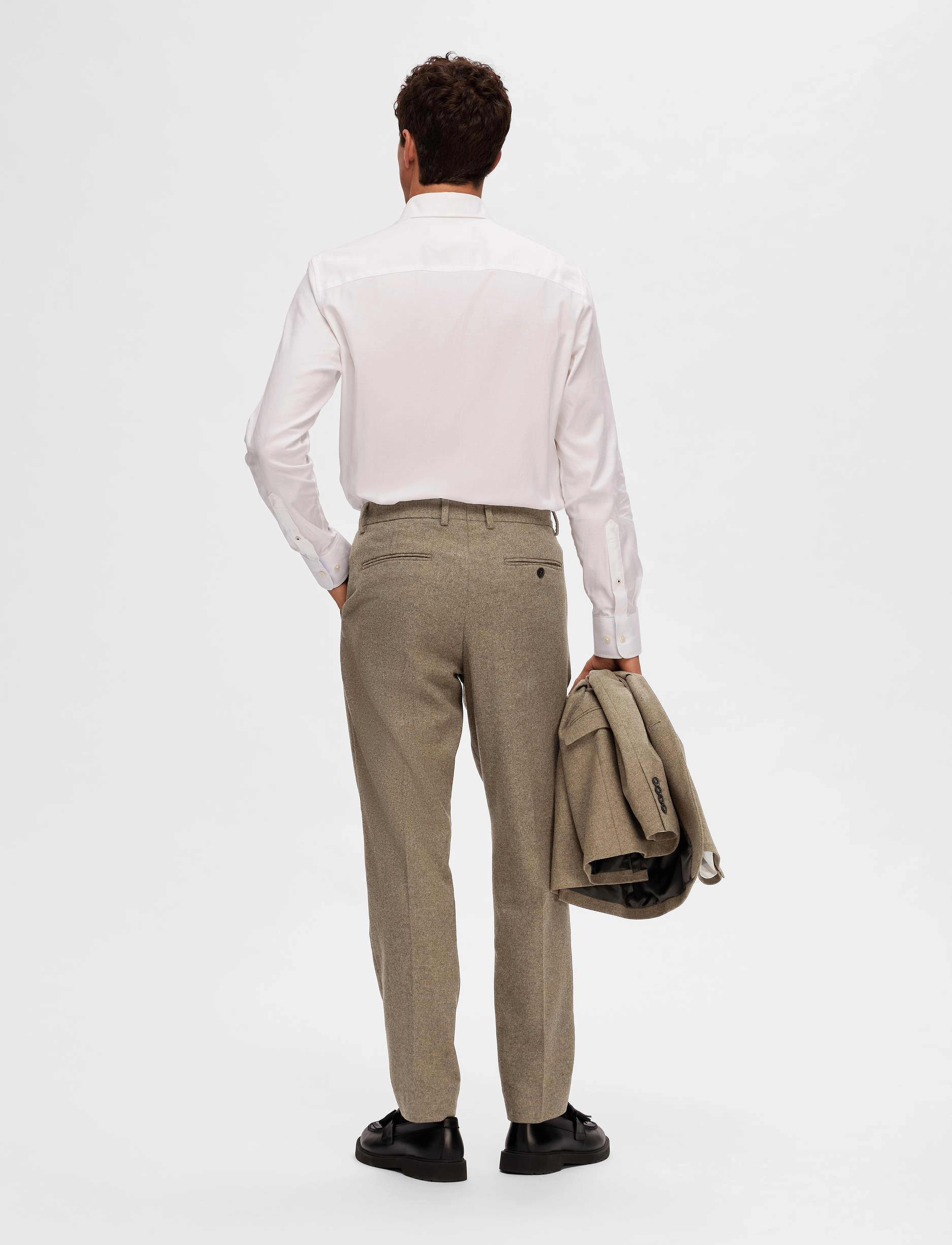 Selected Homme - SLHSLIM-MARK WOOL TRS B NOOS - light brown melange - 2