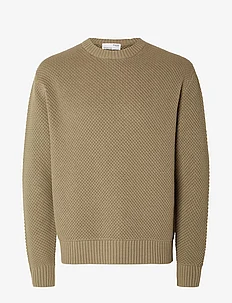 SLHBERT RELAXED LS KNIT STU CREW NECK W, Selected Homme
