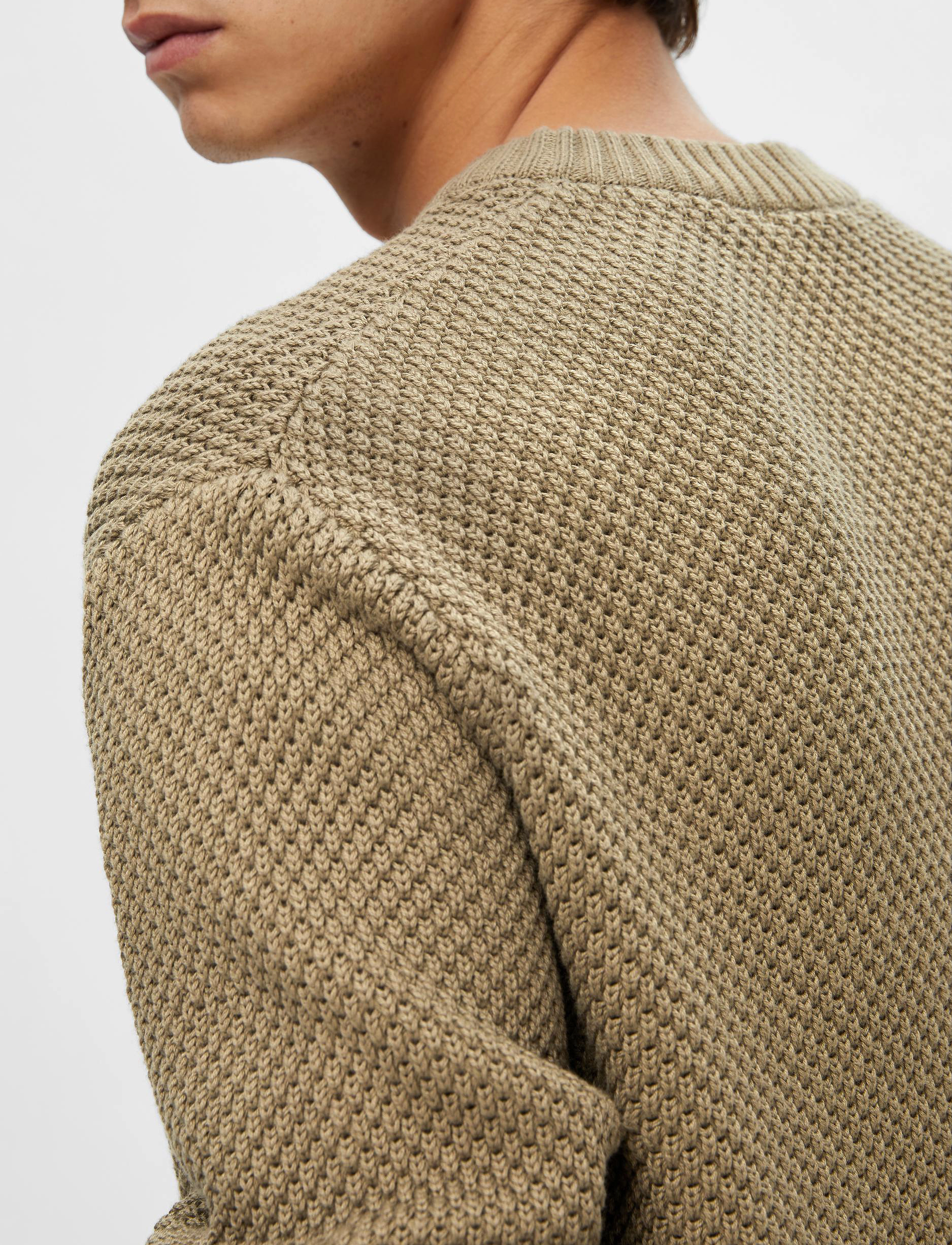 Selected Homme - SLHBERT RELAXED LS KNIT STU CREW NECK W - mermaid - 5
