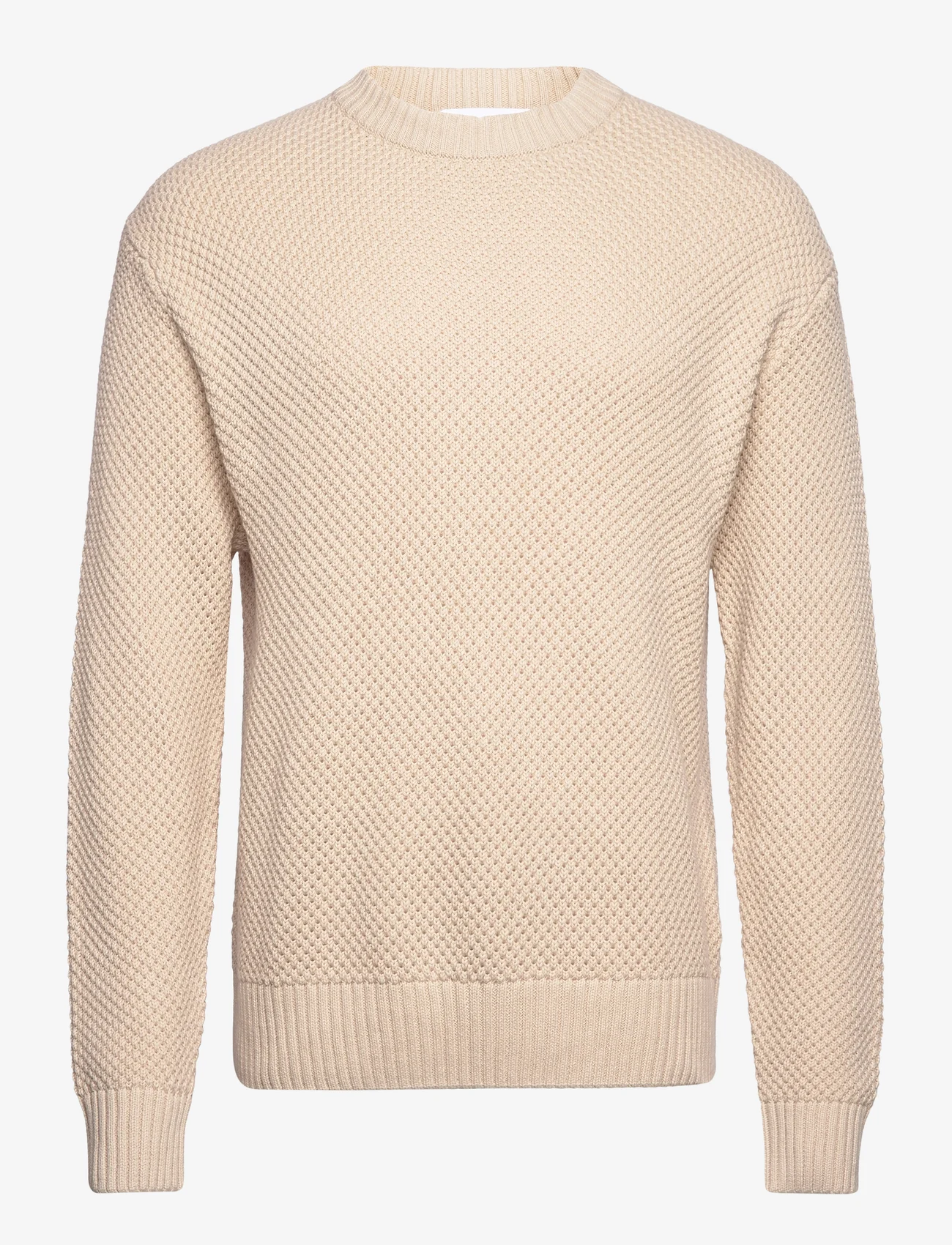 Selected Homme - SLHBERT RELAXED LS KNIT STU CREW NECK W - rundhals - oatmeal - 0
