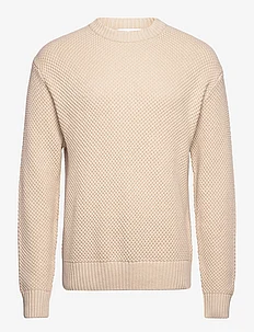SLHBERT RELAXED LS KNIT STU CREW NECK W, Selected Homme