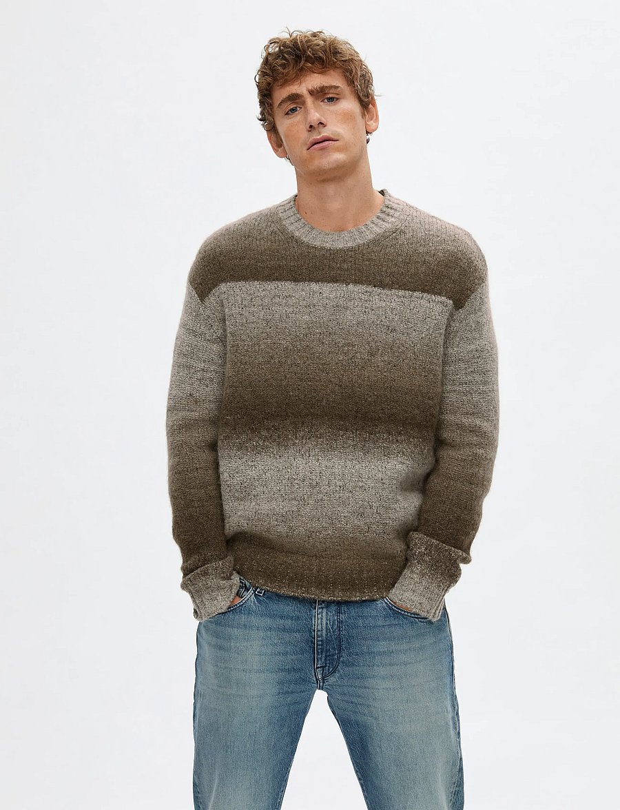 Selected - SLHGAARD RELAXED LS KNIT CREW NECK - rund hals - chinchilla - 0