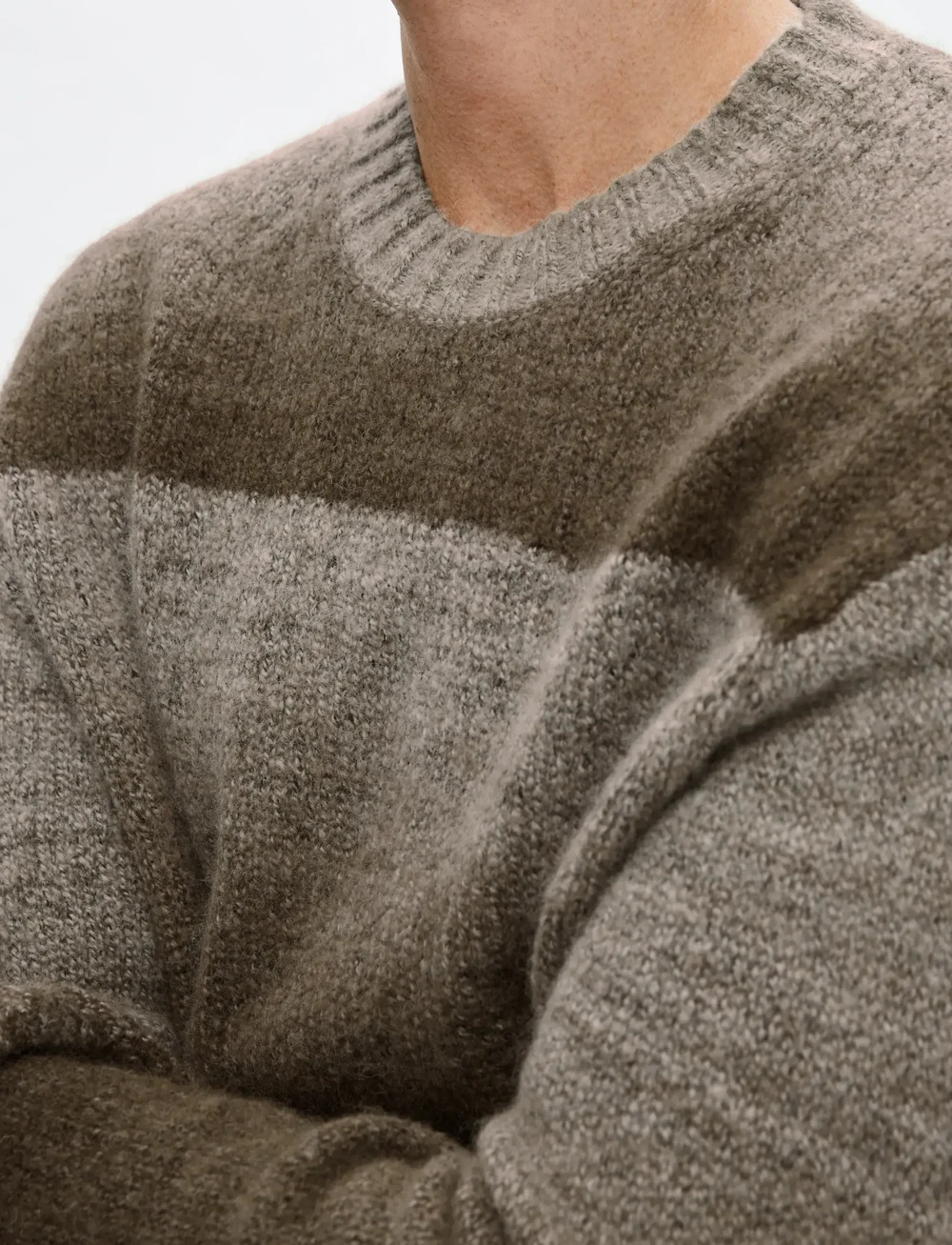 Selected - SLHGAARD RELAXED LS KNIT CREW NECK - round necks - chinchilla - 3