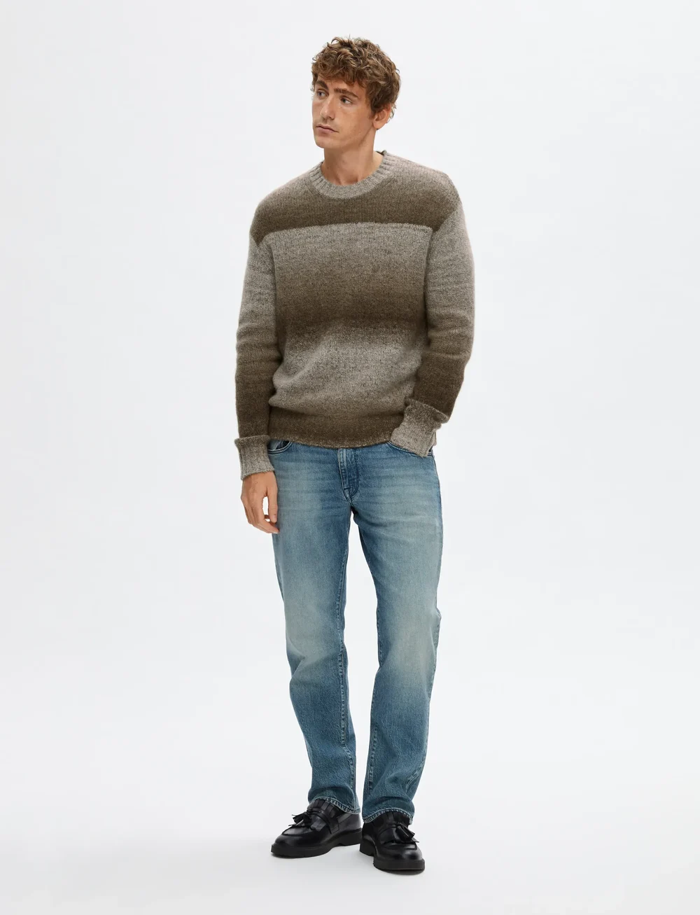 Selected - SLHGAARD RELAXED LS KNIT CREW NECK - round necks - chinchilla - 5