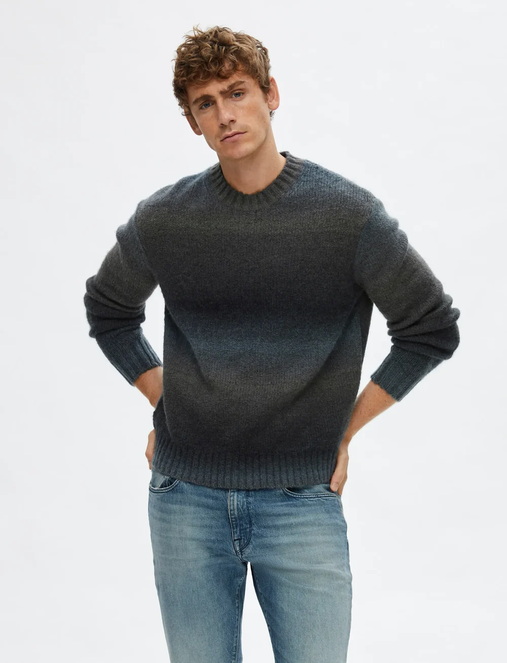 Selected - SLHGAARD RELAXED LS KNIT CREW NECK - rundhals - sky captain - 0