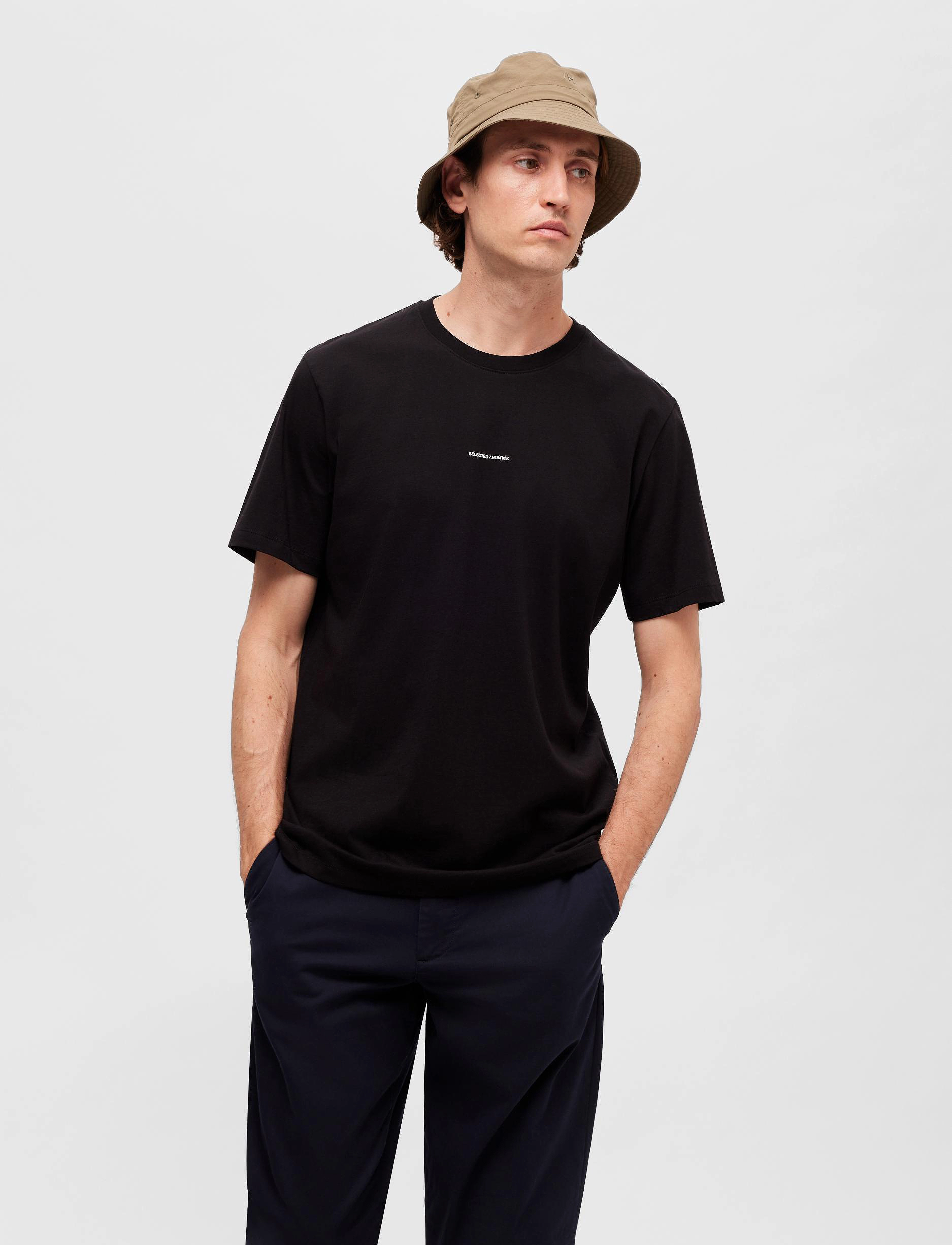 Selected - SLHASPEN PRINT SS O-NECK TEE NOOS - black - 4