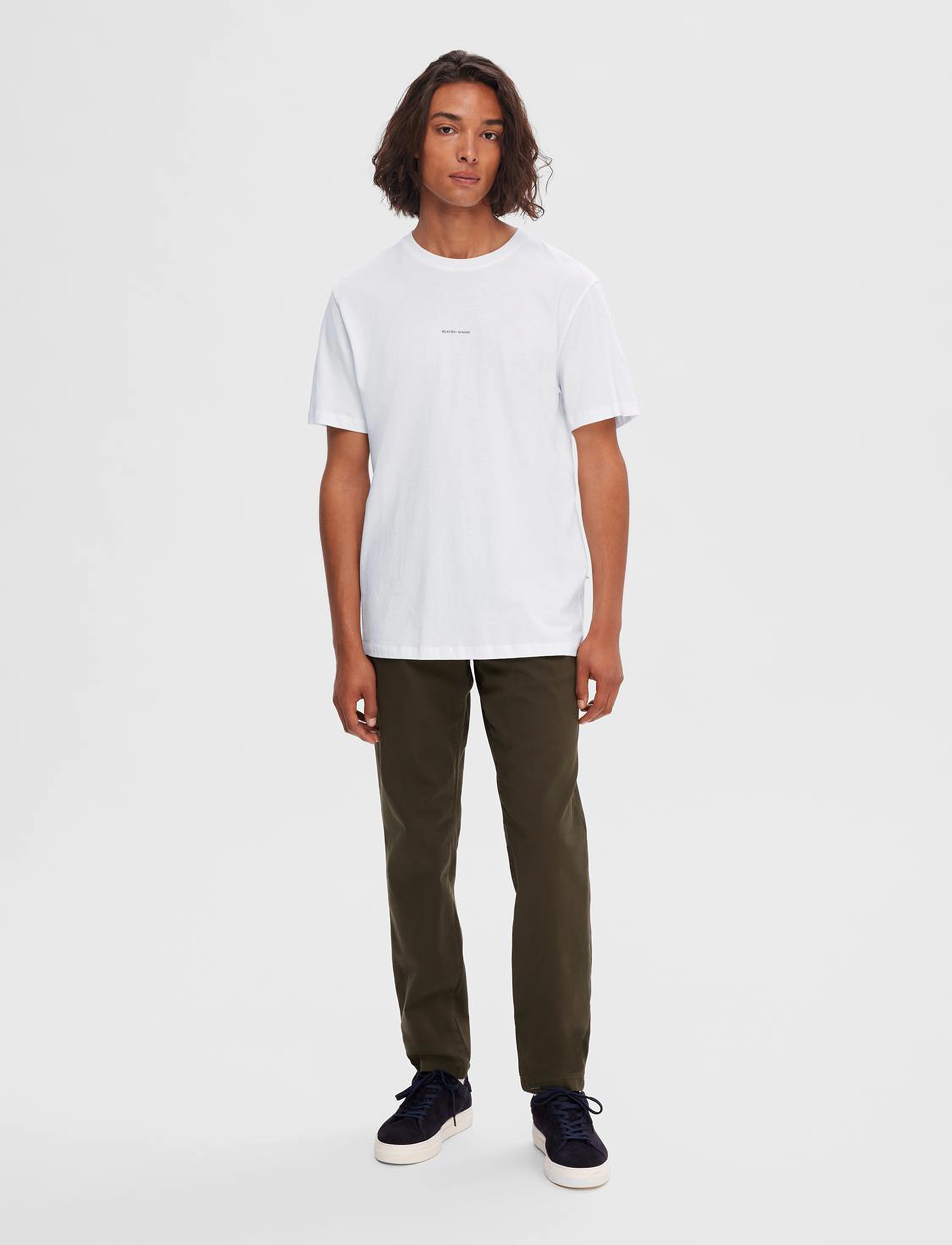 Selected - SLHASPEN PRINT SS O-NECK TEE NOOS - bright white - 3