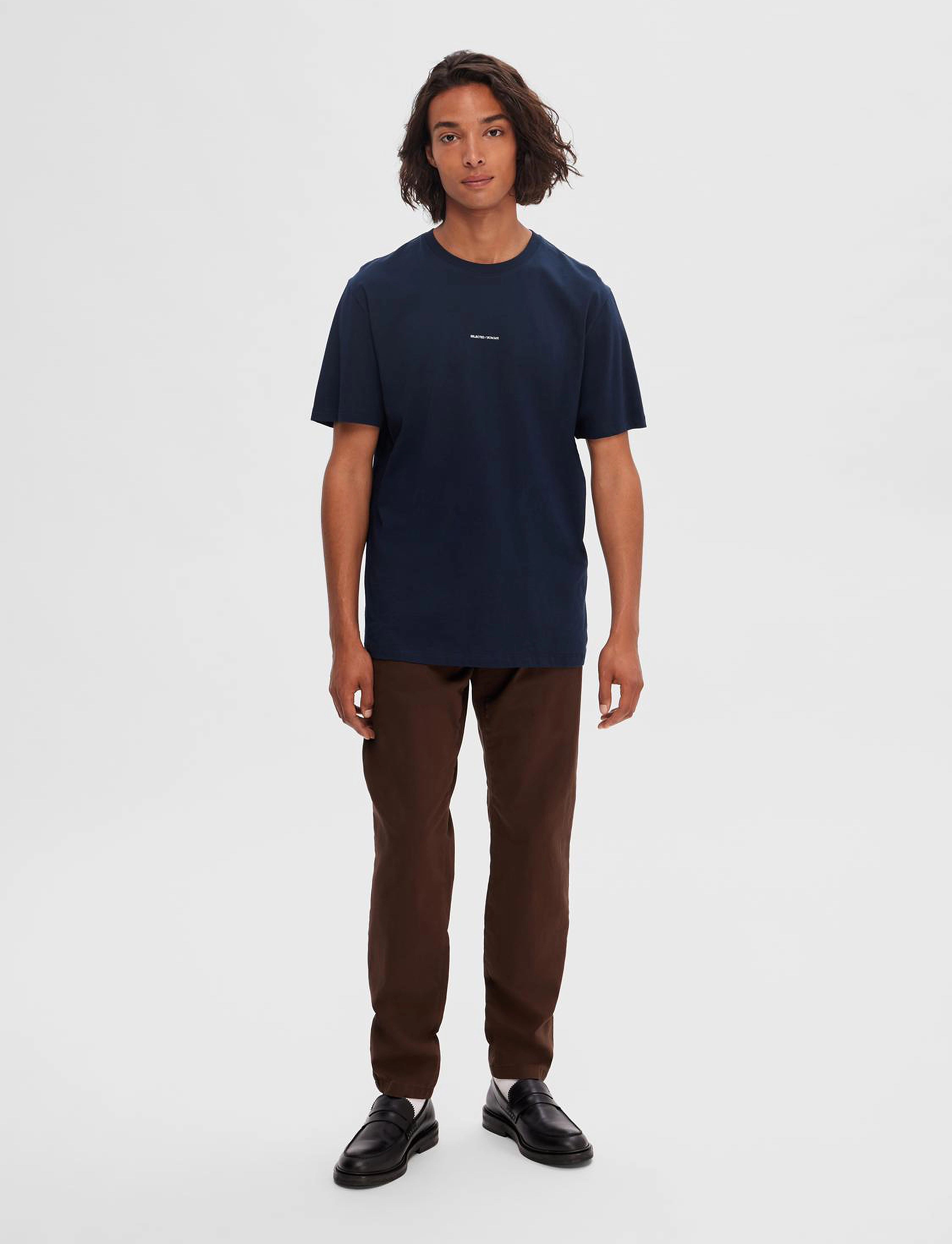 Selected - SLHASPEN PRINT SS O-NECK TEE NOOS - navy blazer - 4