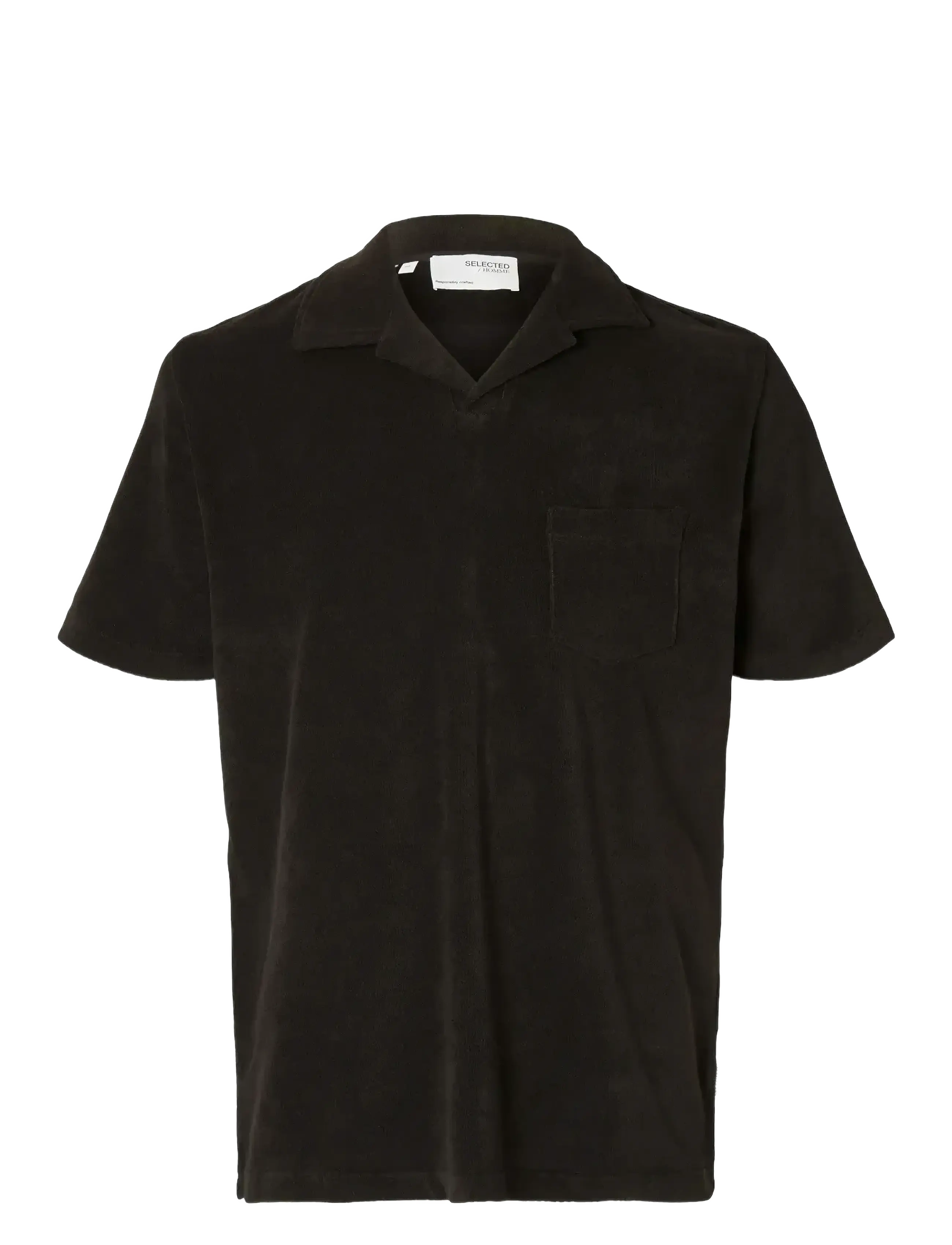 SELECTED Slhrelax-Terry Ss Resort Polo Ex Schwarz - S - Herren