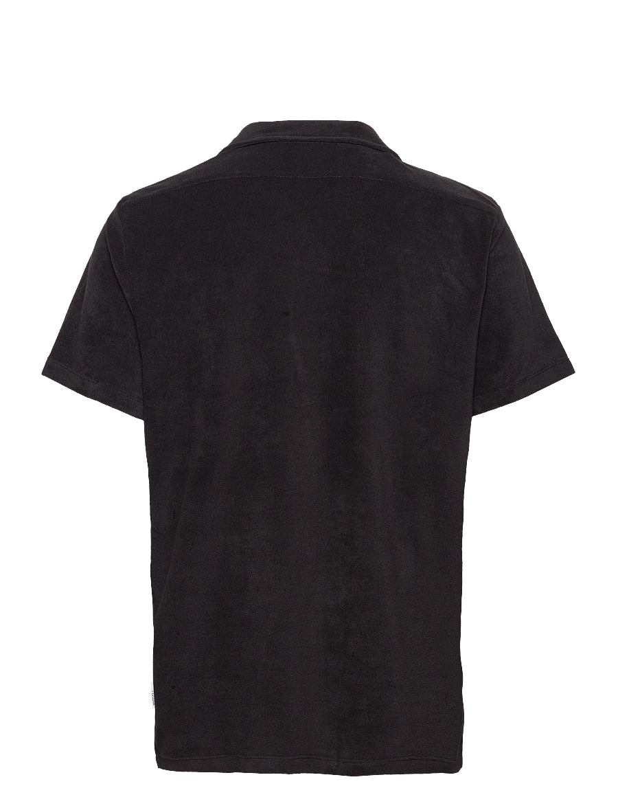 Selected - SLHRELAX-TERRY SS RESORT POLO EX - kurzärmelig - black - 1