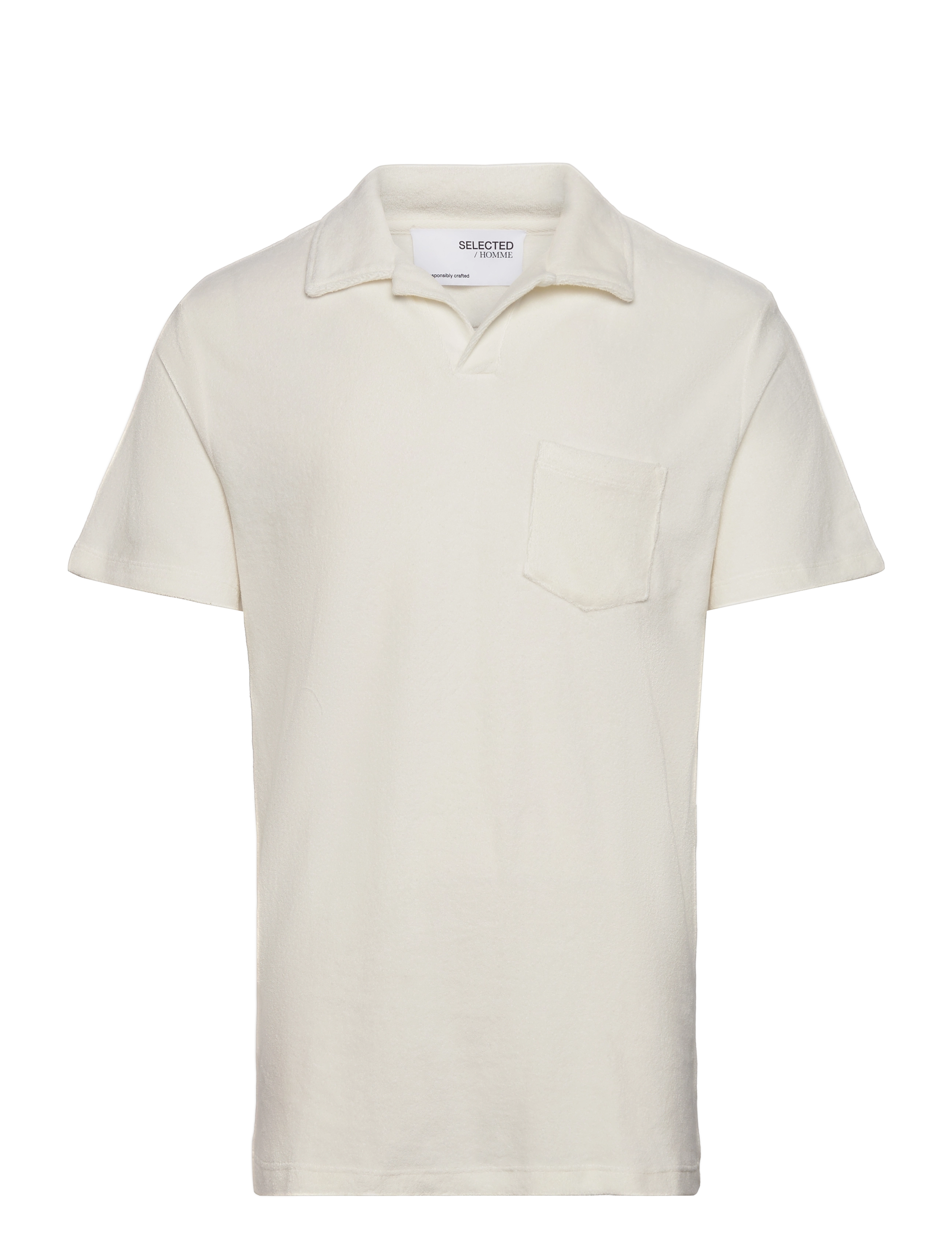 SELECTED Slhrelax-Terry Ss Resort Polo Ex Cream - XL - Herren