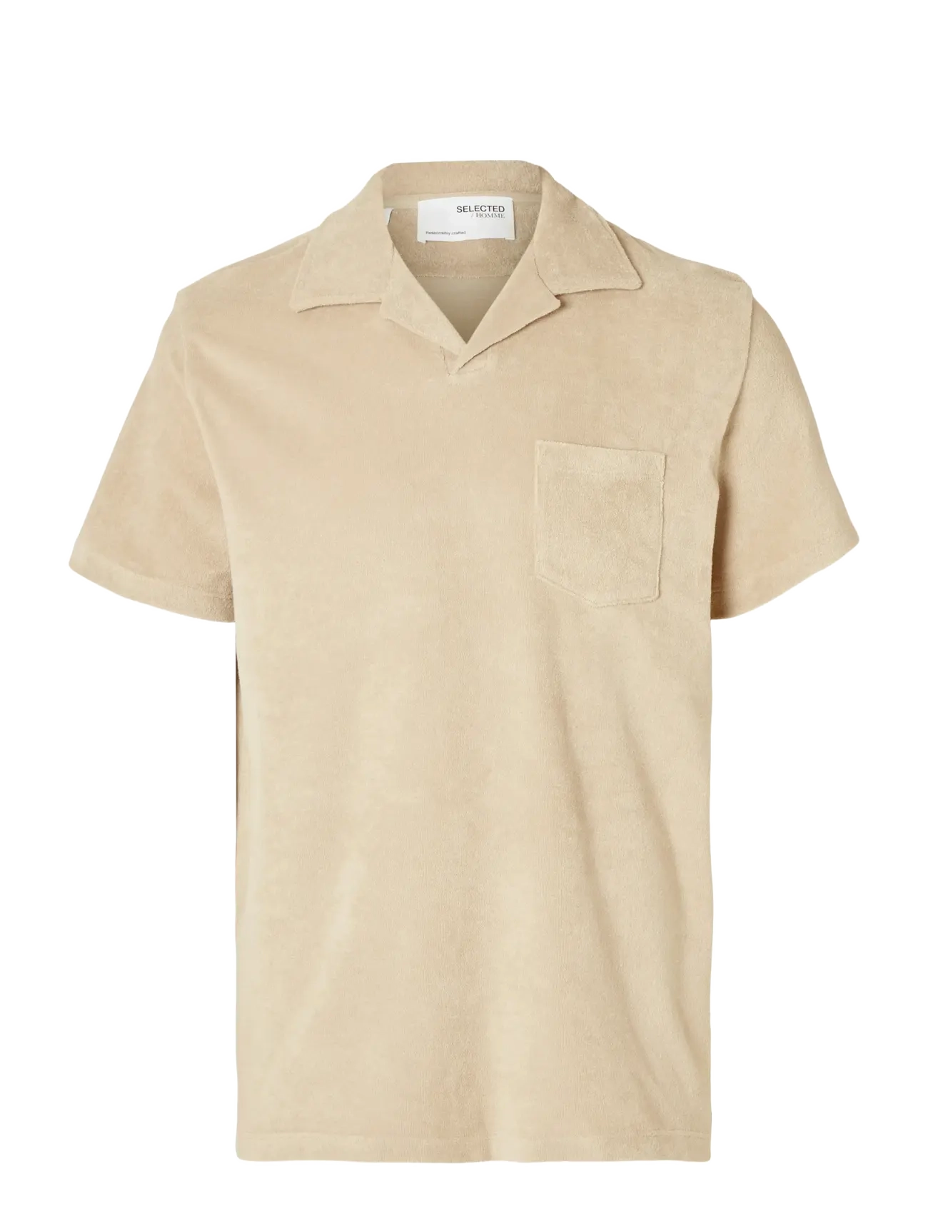 SELECTED Slhrelax-Terry Ss Resort Polo Ex Beige - XL - Herren
