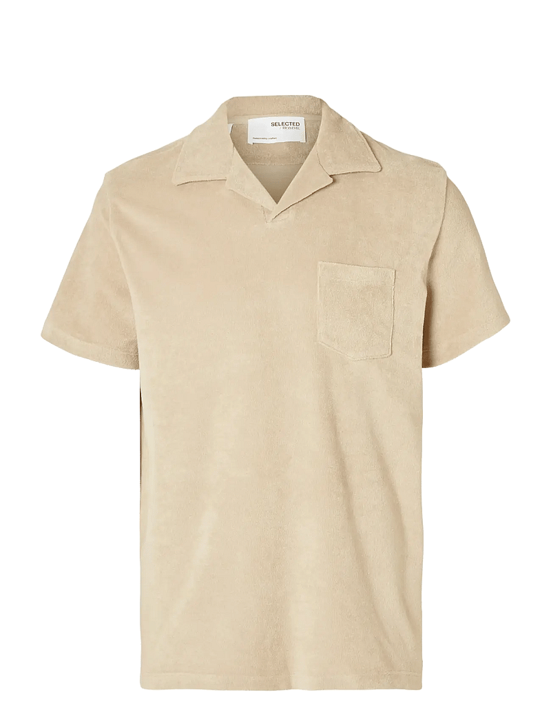 Selected - SLHRELAX-TERRY SS RESORT POLO EX - kortärmade pikéer - pure cashmere - 1