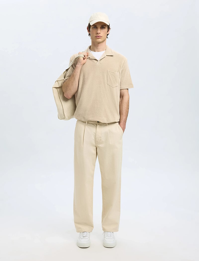 Selected - SLHRELAX-TERRY SS RESORT POLO EX - kortärmade pikéer - pure cashmere - 3