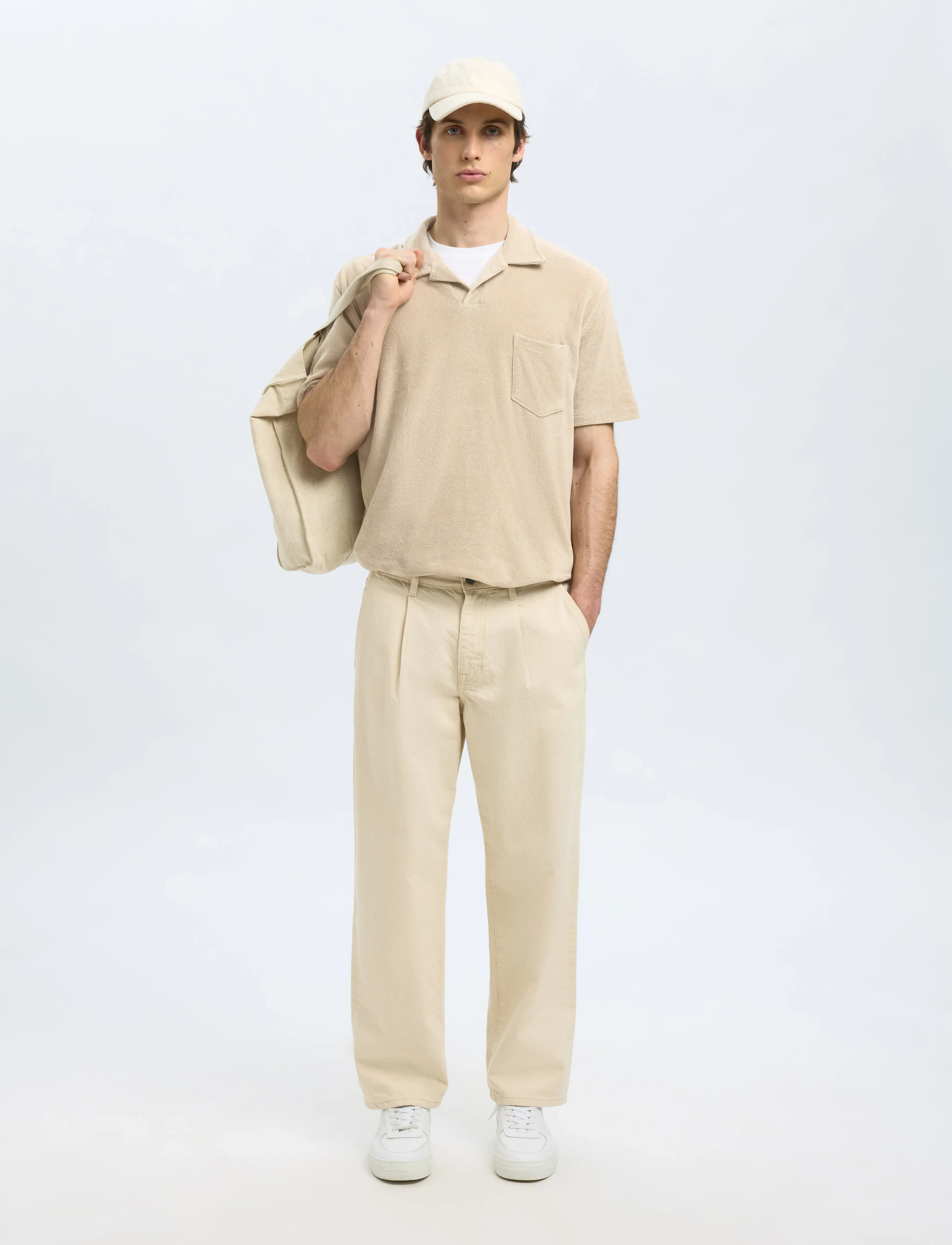 Selected - SLHRELAX-TERRY SS RESORT POLO EX - kortærmede poloer - pure cashmere - 3