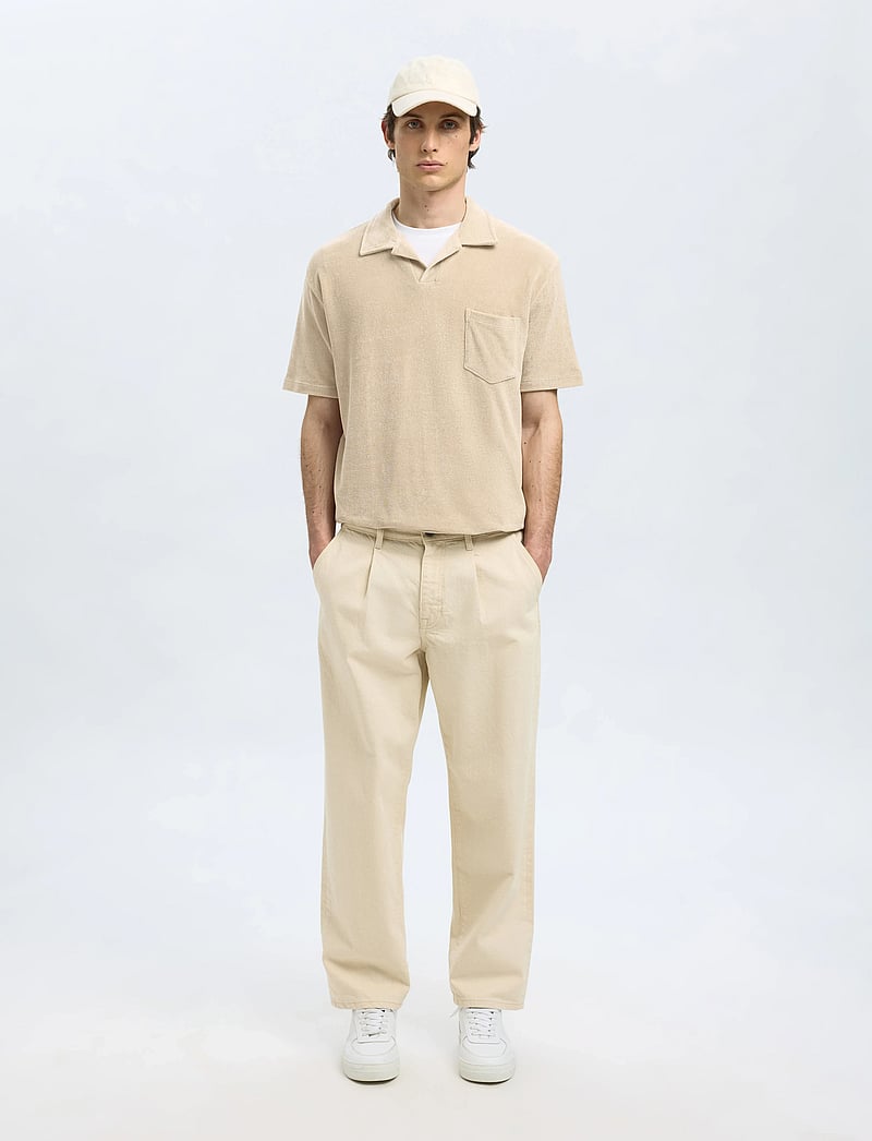 Selected - SLHRELAX-TERRY SS RESORT POLO EX - kortärmade pikéer - pure cashmere - 4