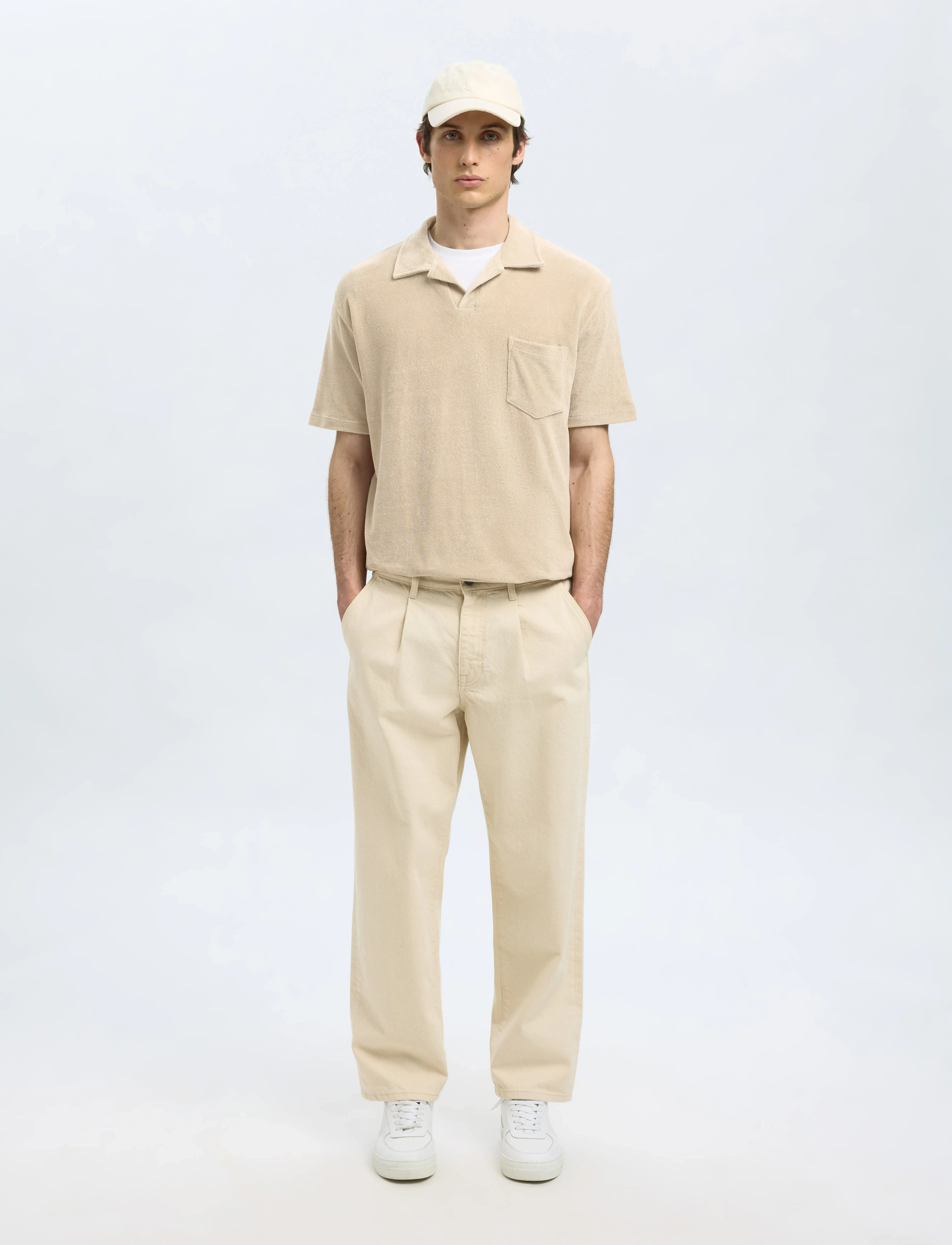 Selected - SLHRELAX-TERRY SS RESORT POLO EX - kortærmede poloer - pure cashmere - 4