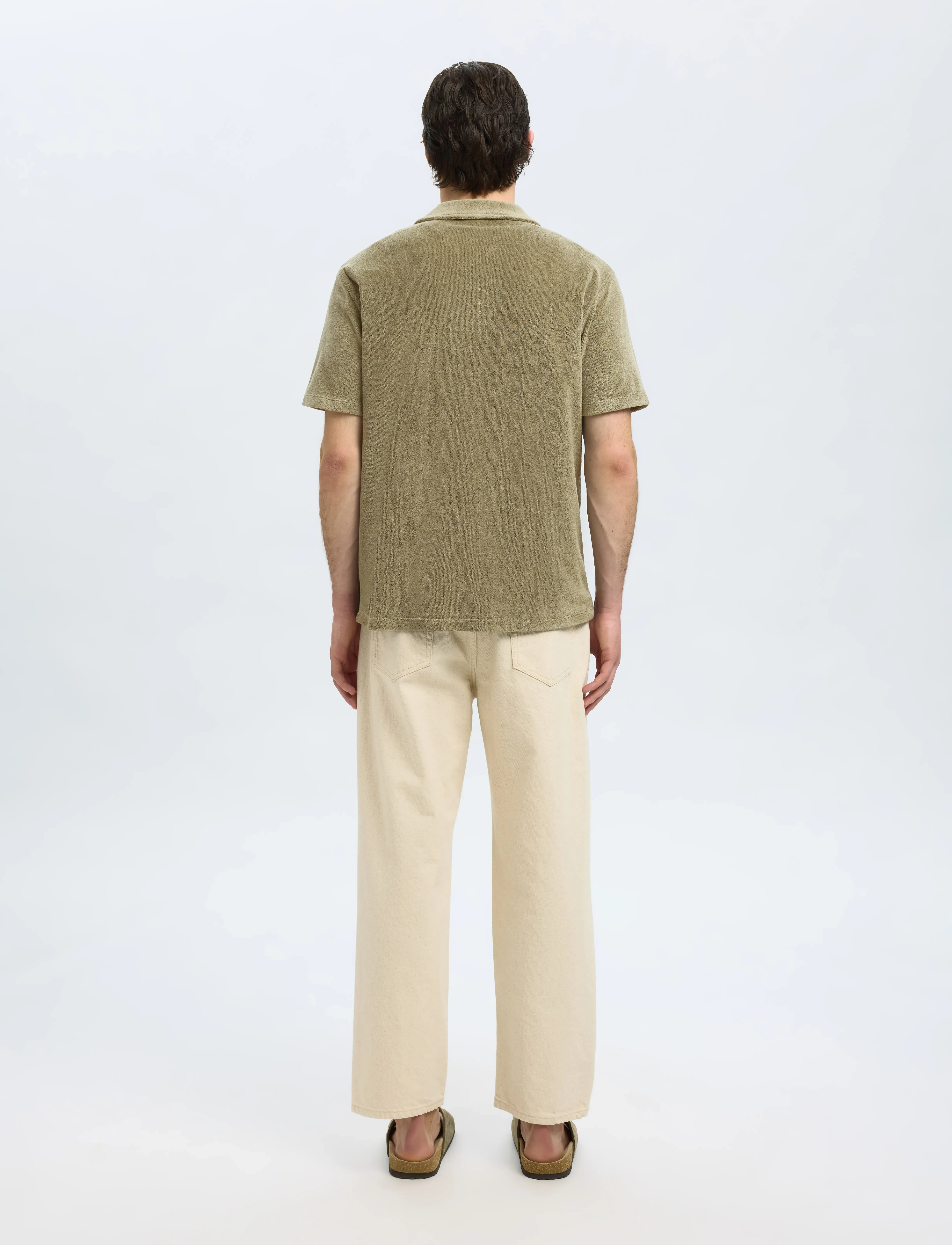 Selected - SLHRELAX-TERRY SS RESORT POLO EX - kurzärmelig - vetiver - 2