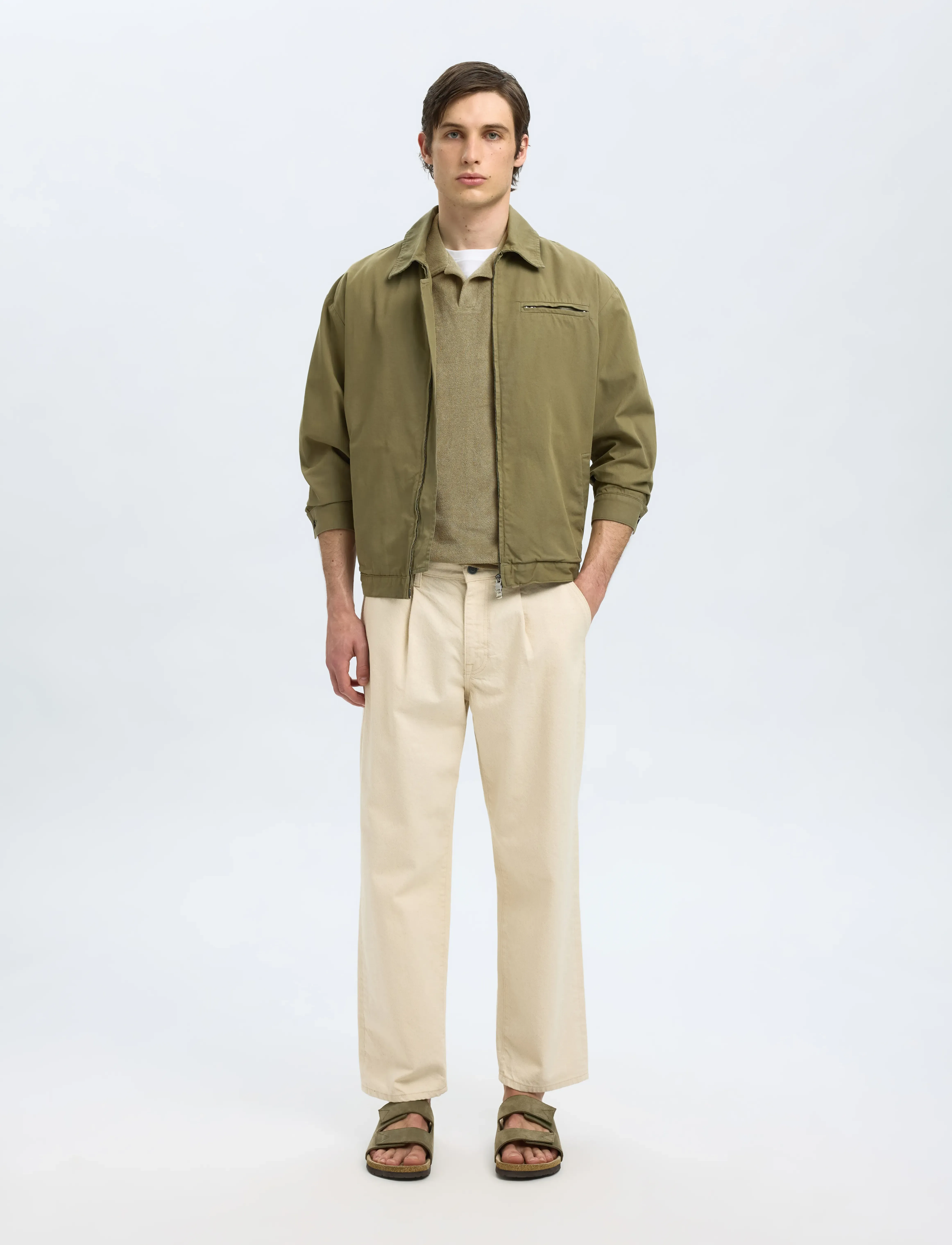 Selected - SLHRELAX-TERRY SS RESORT POLO EX - kurzärmelig - vetiver - 5