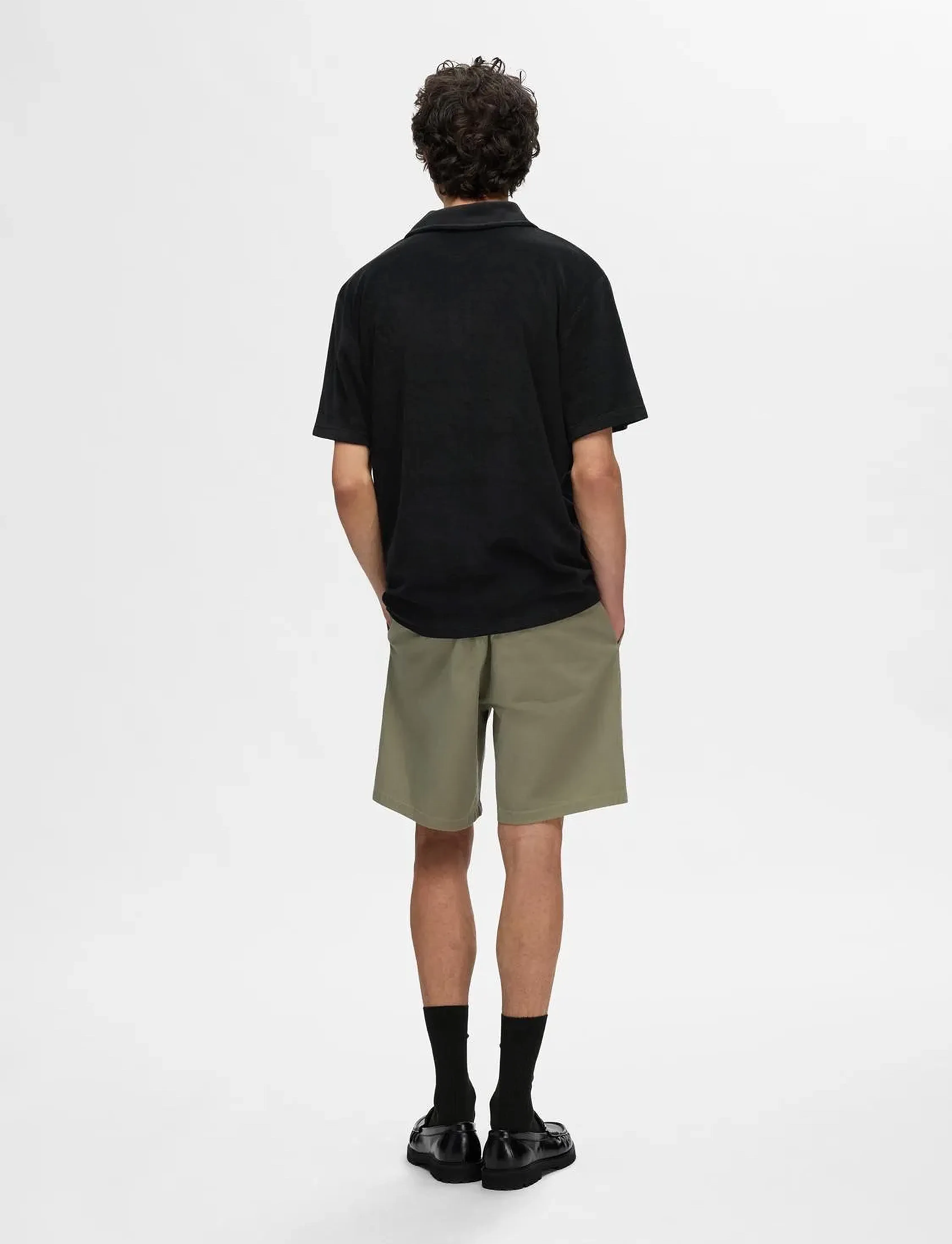 Selected - SLHRELAX-TERRY SS ZIP POLO EX - stutterma pólóbolir - black - 2