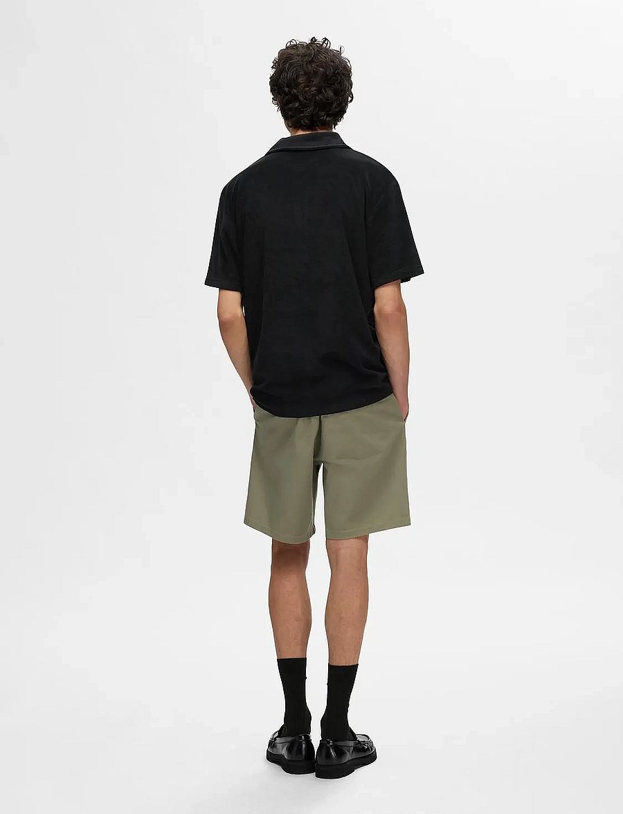 Selected - SLHRELAX-TERRY SS ZIP POLO EX - kurzärmelig - black - 2