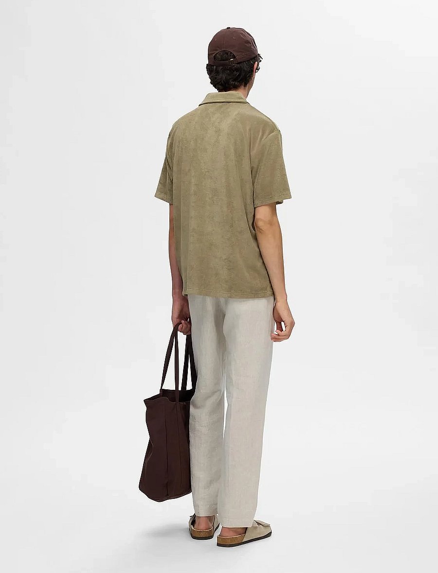 Selected - SLHRELAX-TERRY SS ZIP POLO EX - kurzärmelig - vetiver - 2