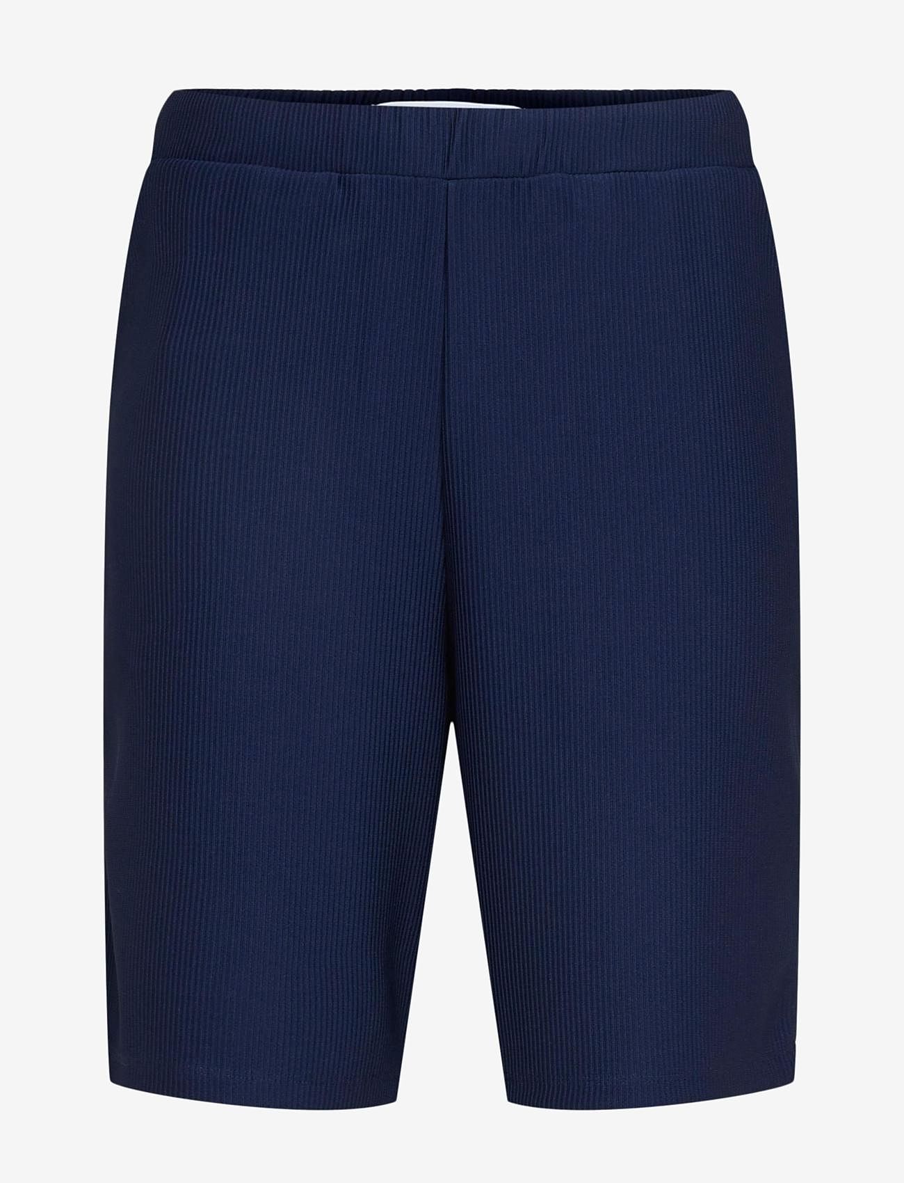 Selected - SLHLOOSE-PLISSE SHORTS EX - chinos shorts - black iris - 1