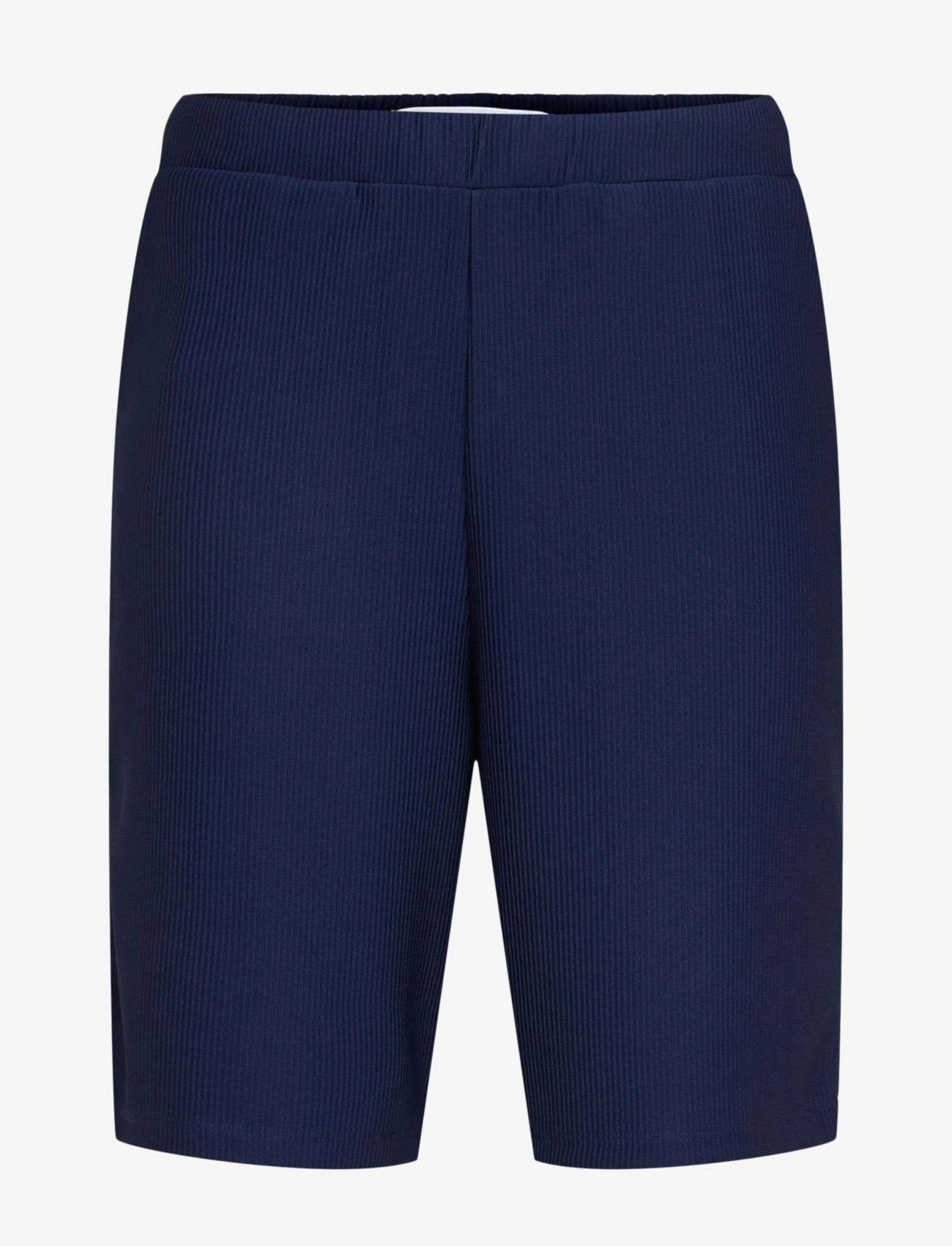 Selected SLHLOOSE-PLISSE SHORTS EX - Chinos shorts - BLACK IRIS / navy
