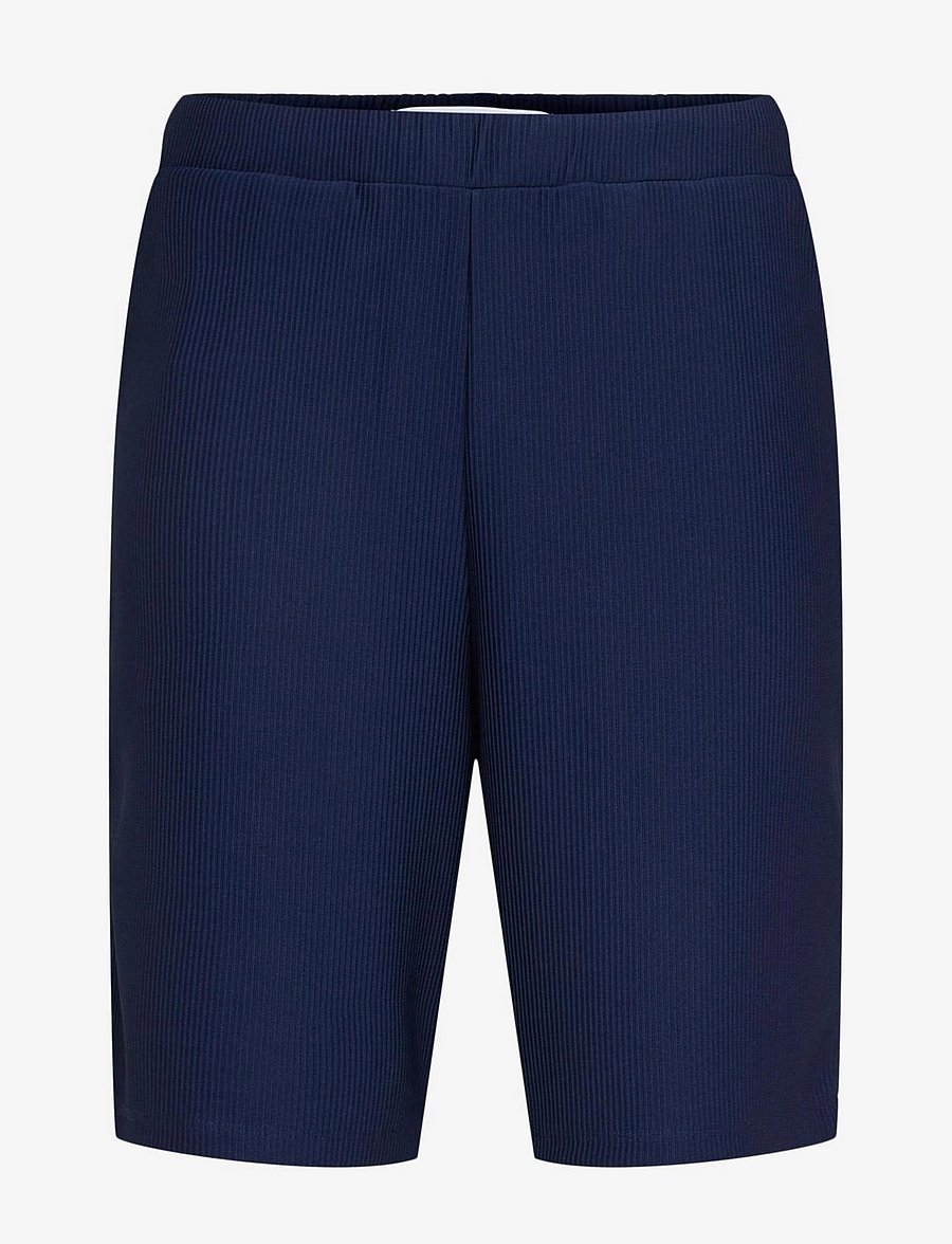 Selected - SLHLOOSE-PLISSE SHORTS EX - chinos shorts - black iris - 1