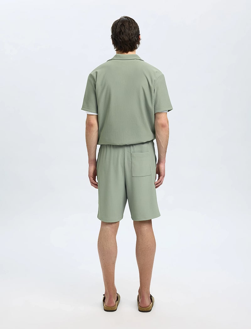 Selected - SLHLOOSE-PLISSE SHORTS EX - chinos shorts - iceberg green - 2