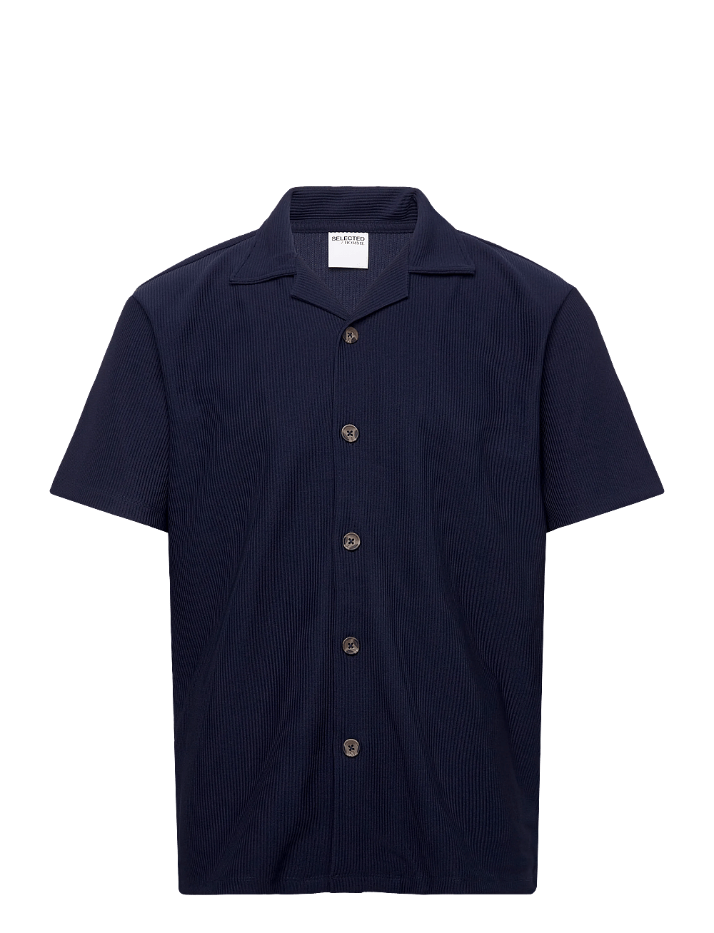 Selected - SLHLOOSE-PLISSE RESORT SS SHIRT EX - kortærmede skjorter - black iris - 1