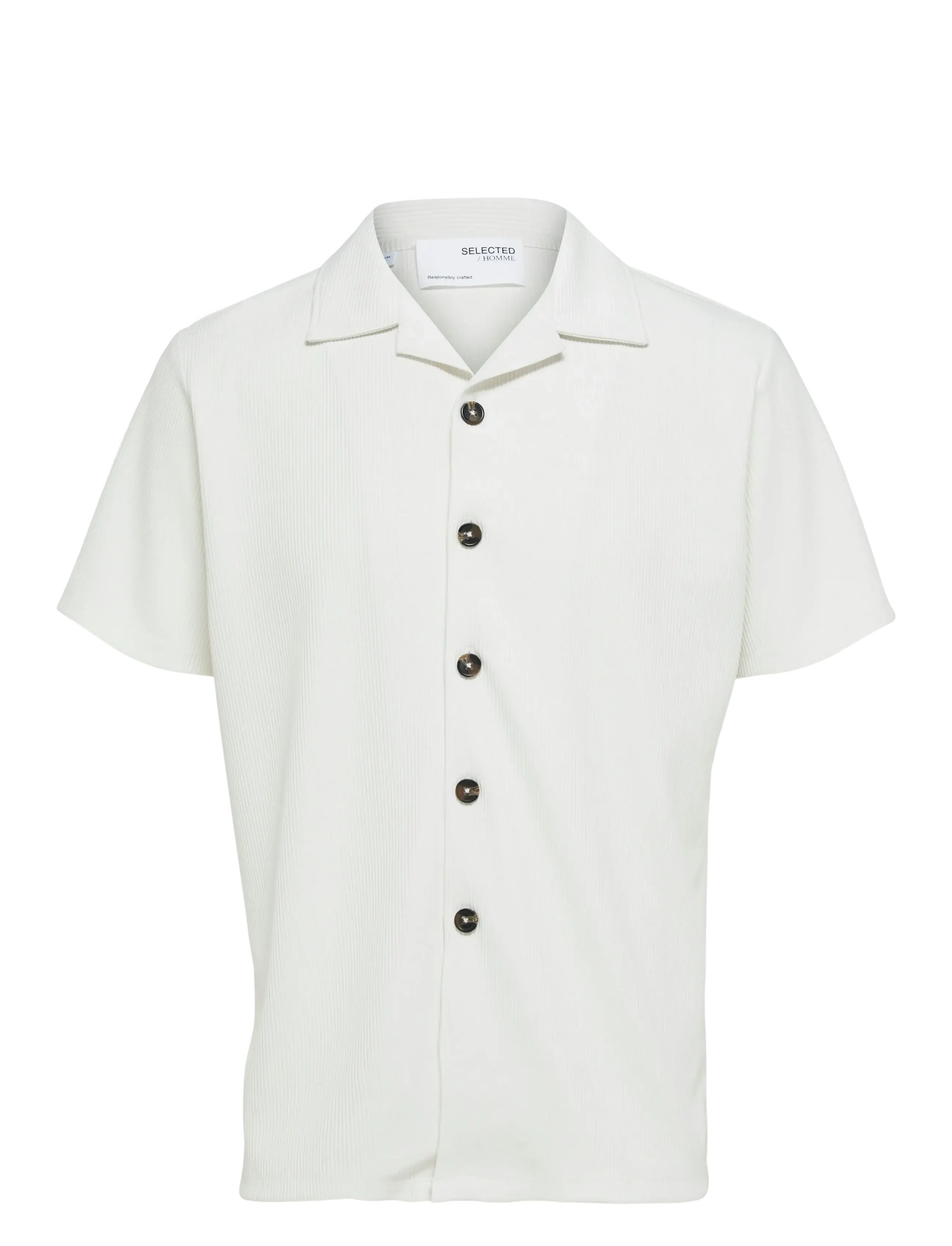 Selected SLHLOOSE-PLISSE RESORT SS SHIRT EX - Selected - EGRET / white